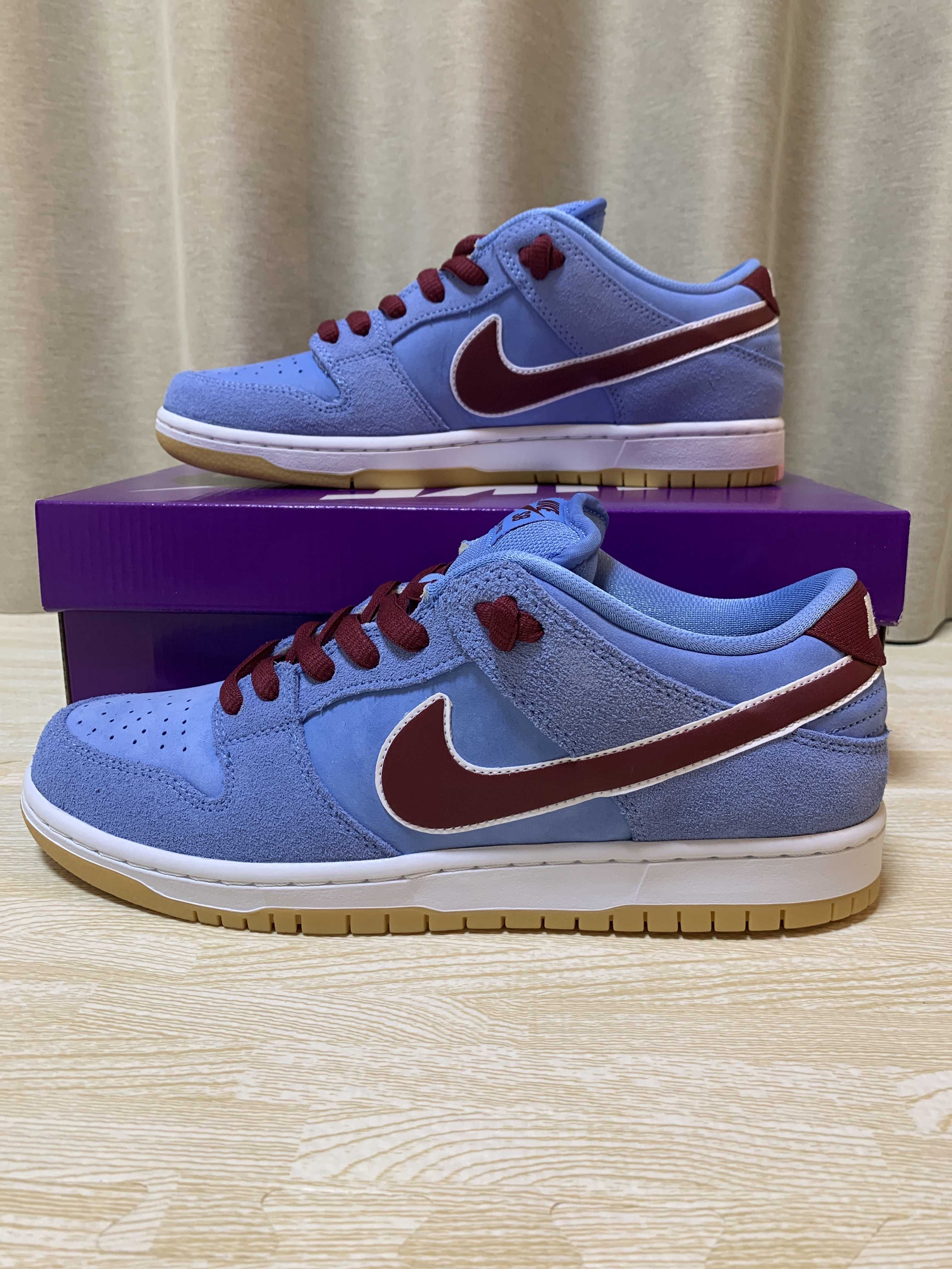 Nike SB Dunk Low Pro "Philadelphia Phillies/Valor Blue and Team Maroon"