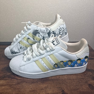 Captain Tsubasa × adidas Superstar "White/White/True Blue"