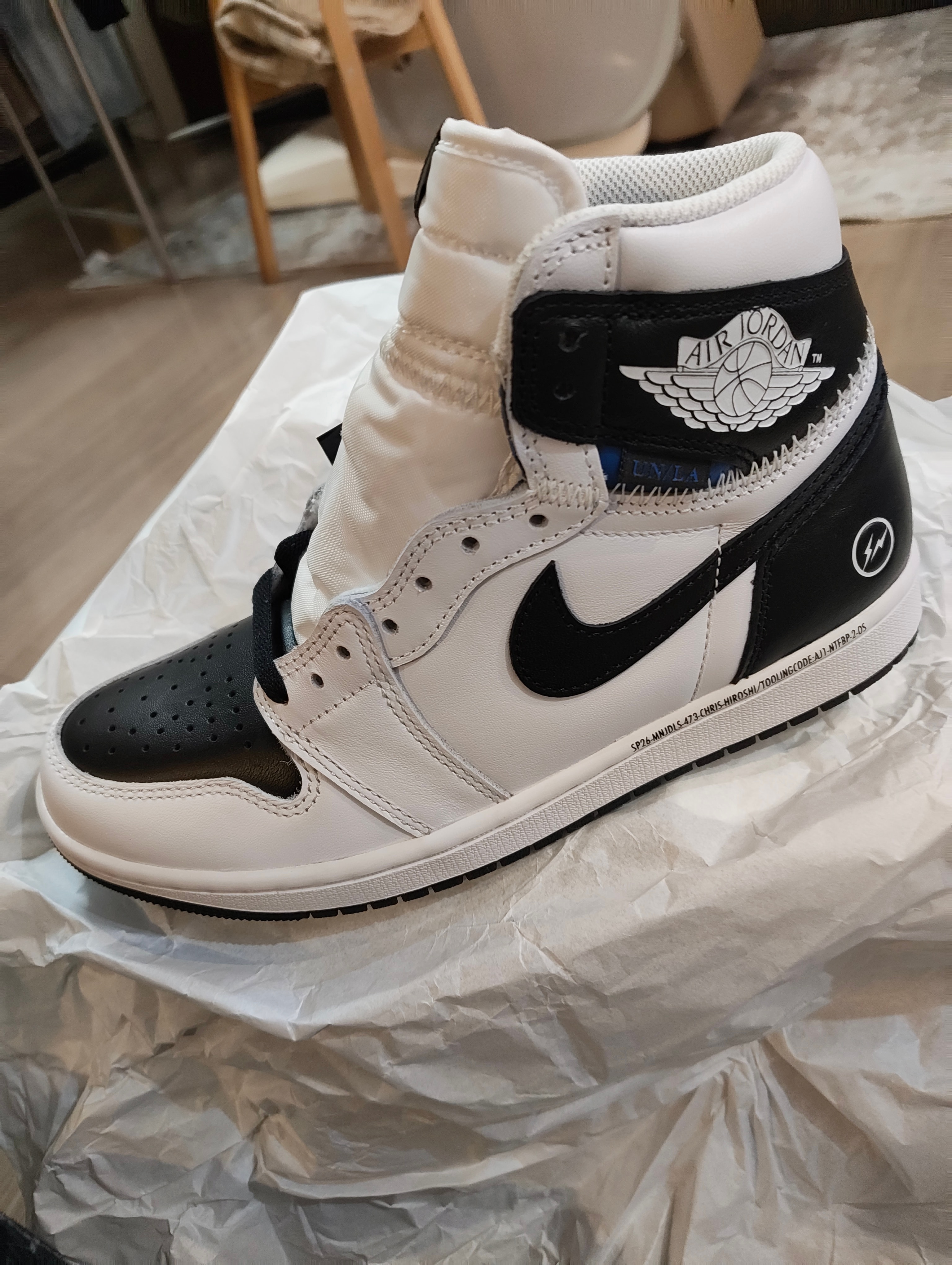 fragment design × UNION × Nike Air Jordan 1 Retro High OG "Black/White"