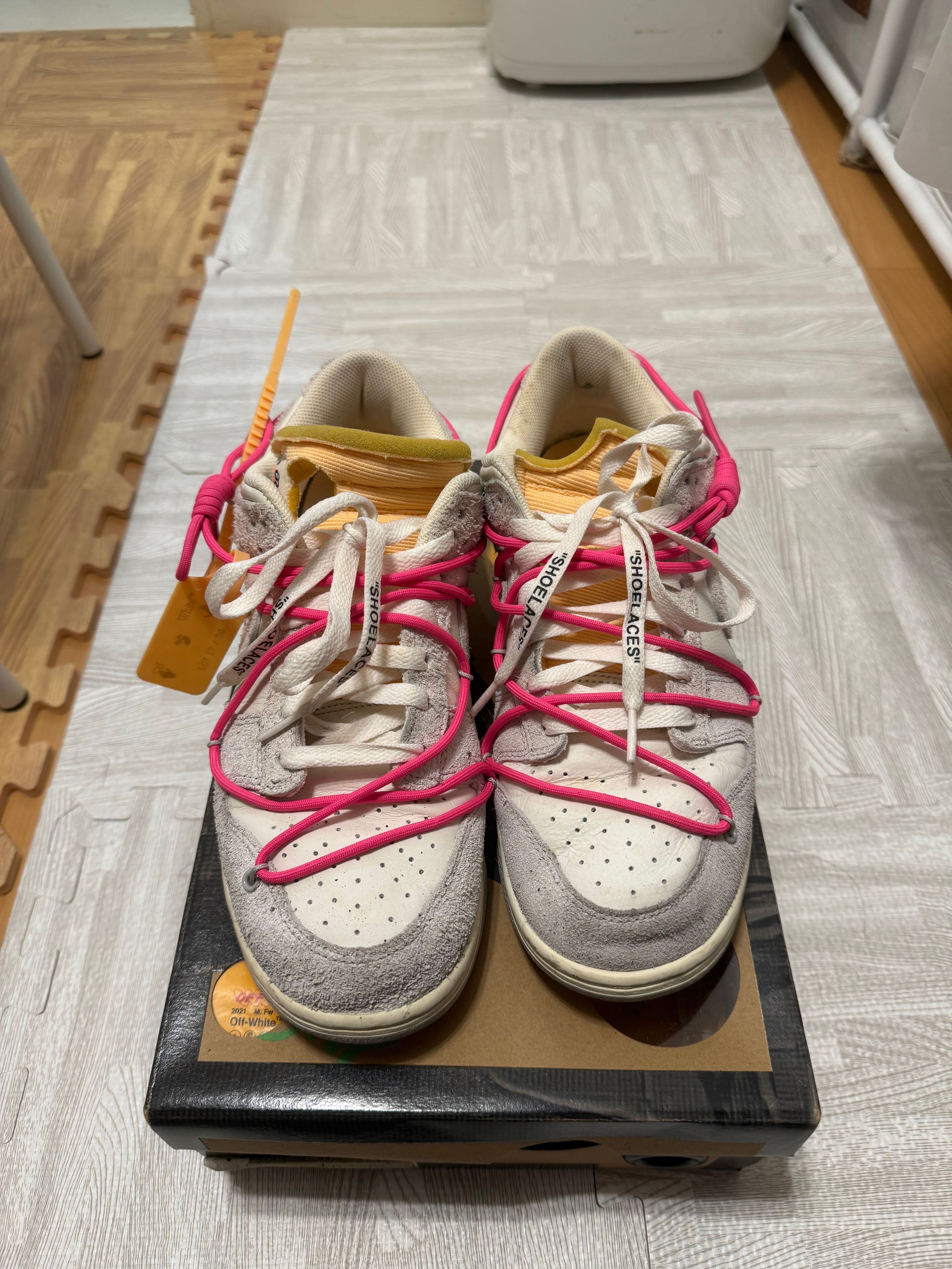 Off-White × Nike Dunk Low "Sail/Neutral Gray/Hyper Pink"
