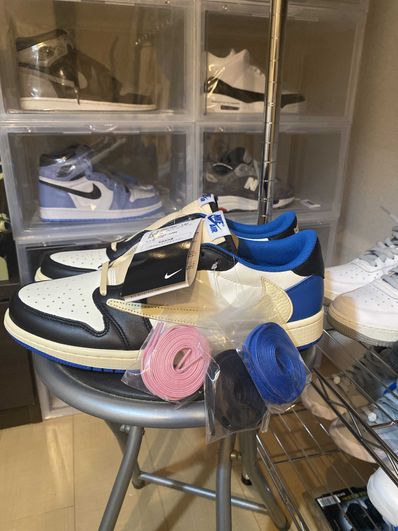 Travis Scott × fragment design × Nike Air Jordan 1 Low OG SP "Military Blue"