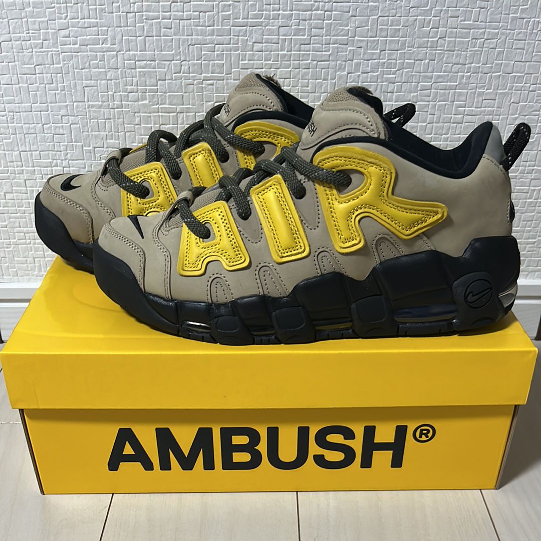 AMBUSH × Nike Air More Uptempo Low "Vivid Sulfur and Limestone"