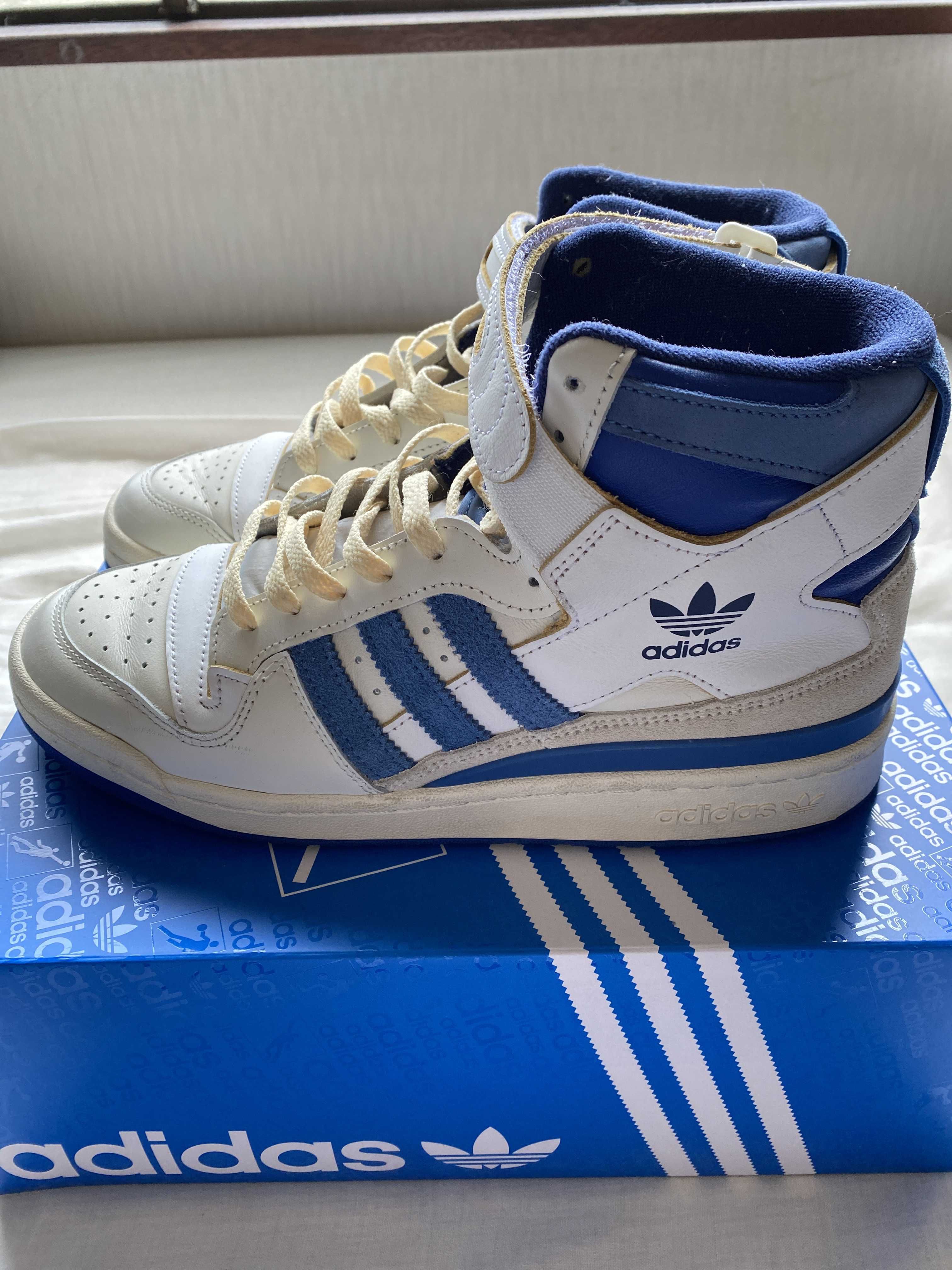 adidas Forum 84 High Blue Thread "Off White-Bright Blue/Footwear White"