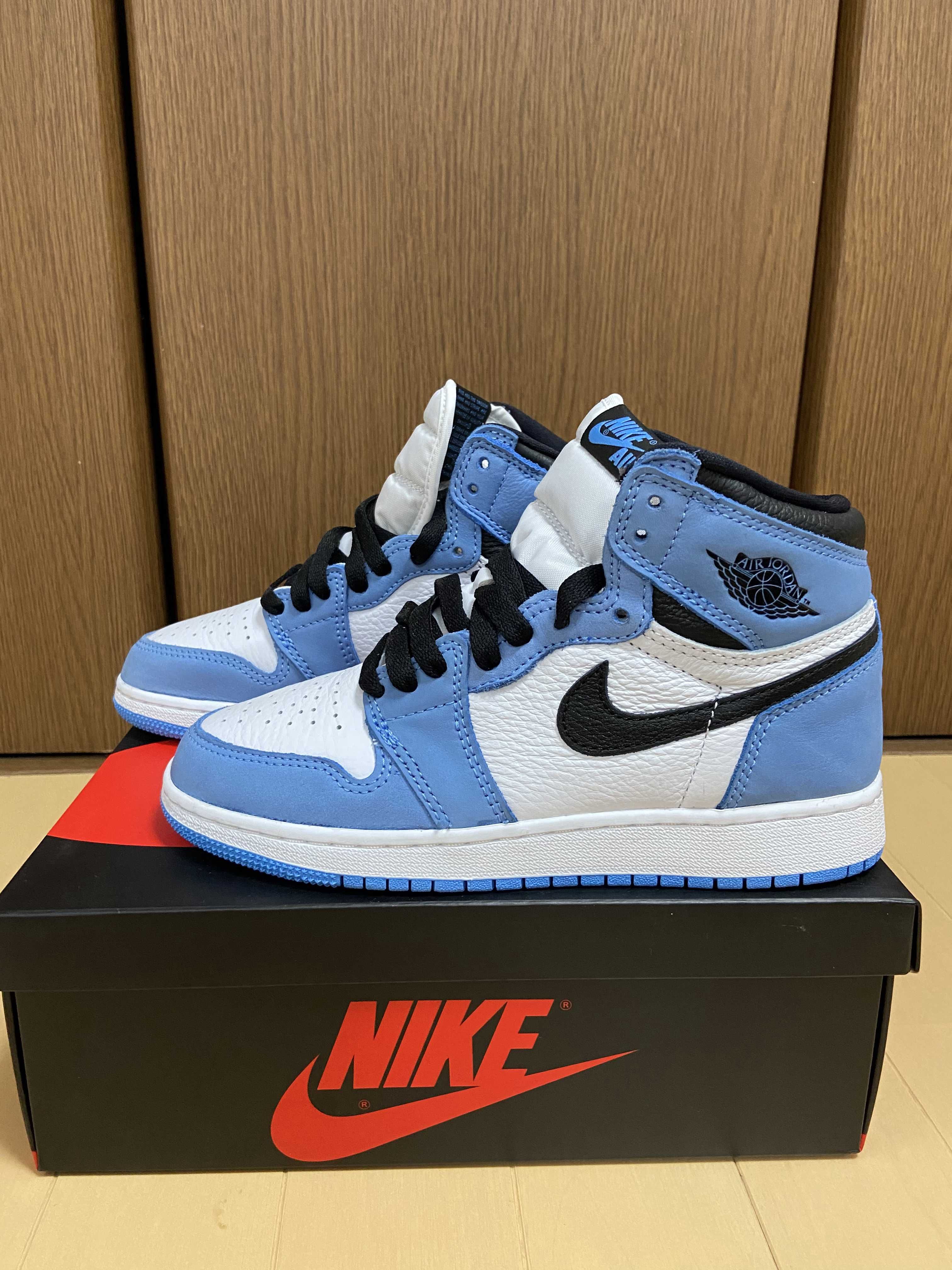 Nike GS Air Jordan 1 High "White/University Blue/Black"
