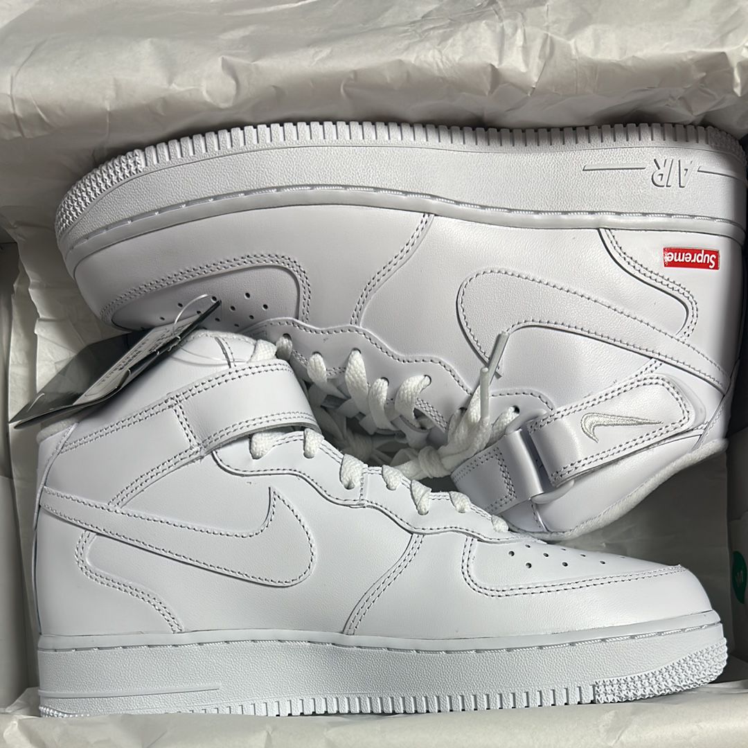 Supreme × Nike Air Force 1 Mid "White" FW24