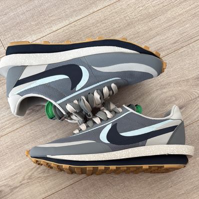 CLOT × Sacai × Nike LD Waffle "Grey Obsidian/Cool Grey"