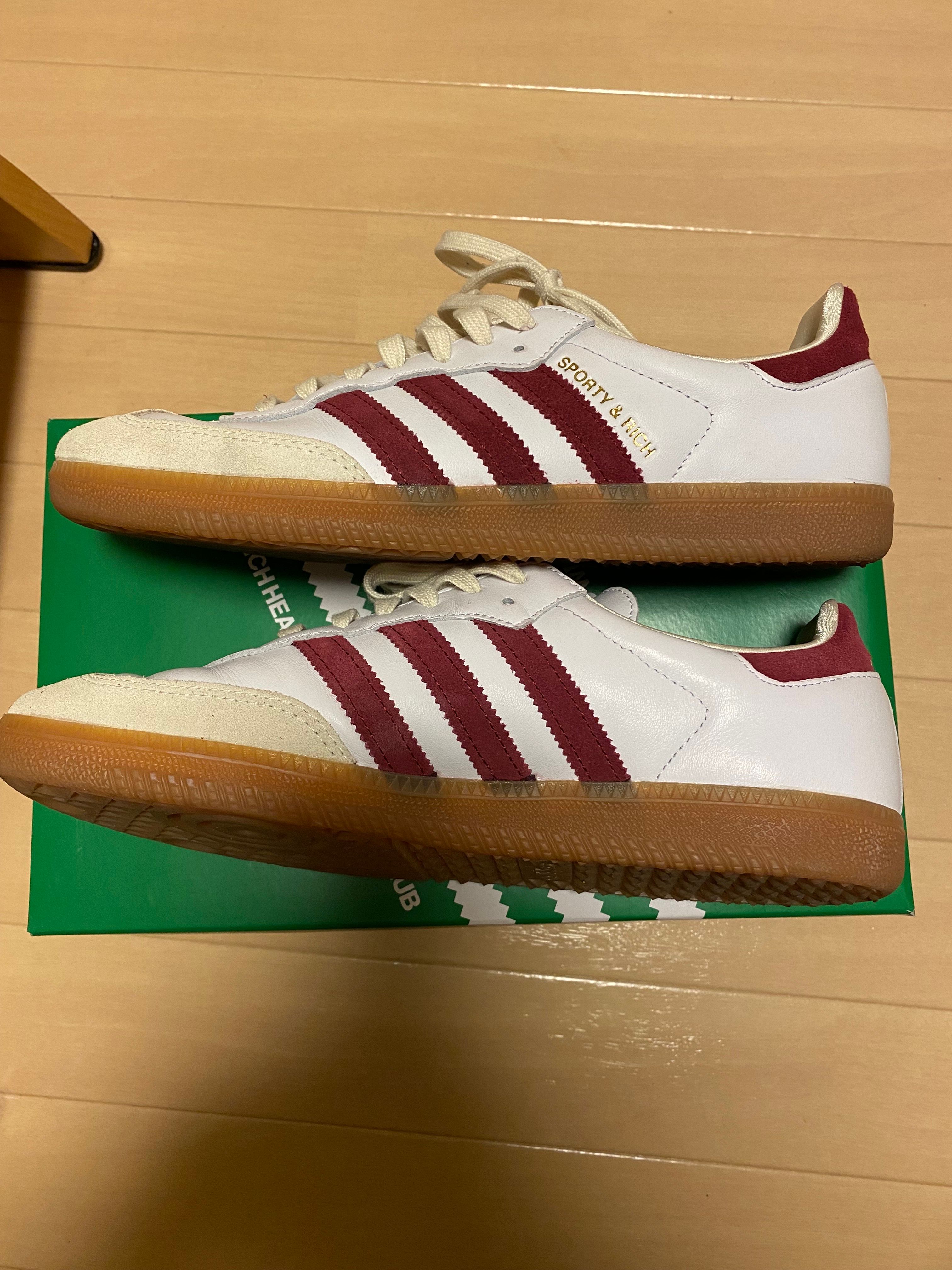 Sporty & Rich × adidas Samba OG "White/Burgundy"