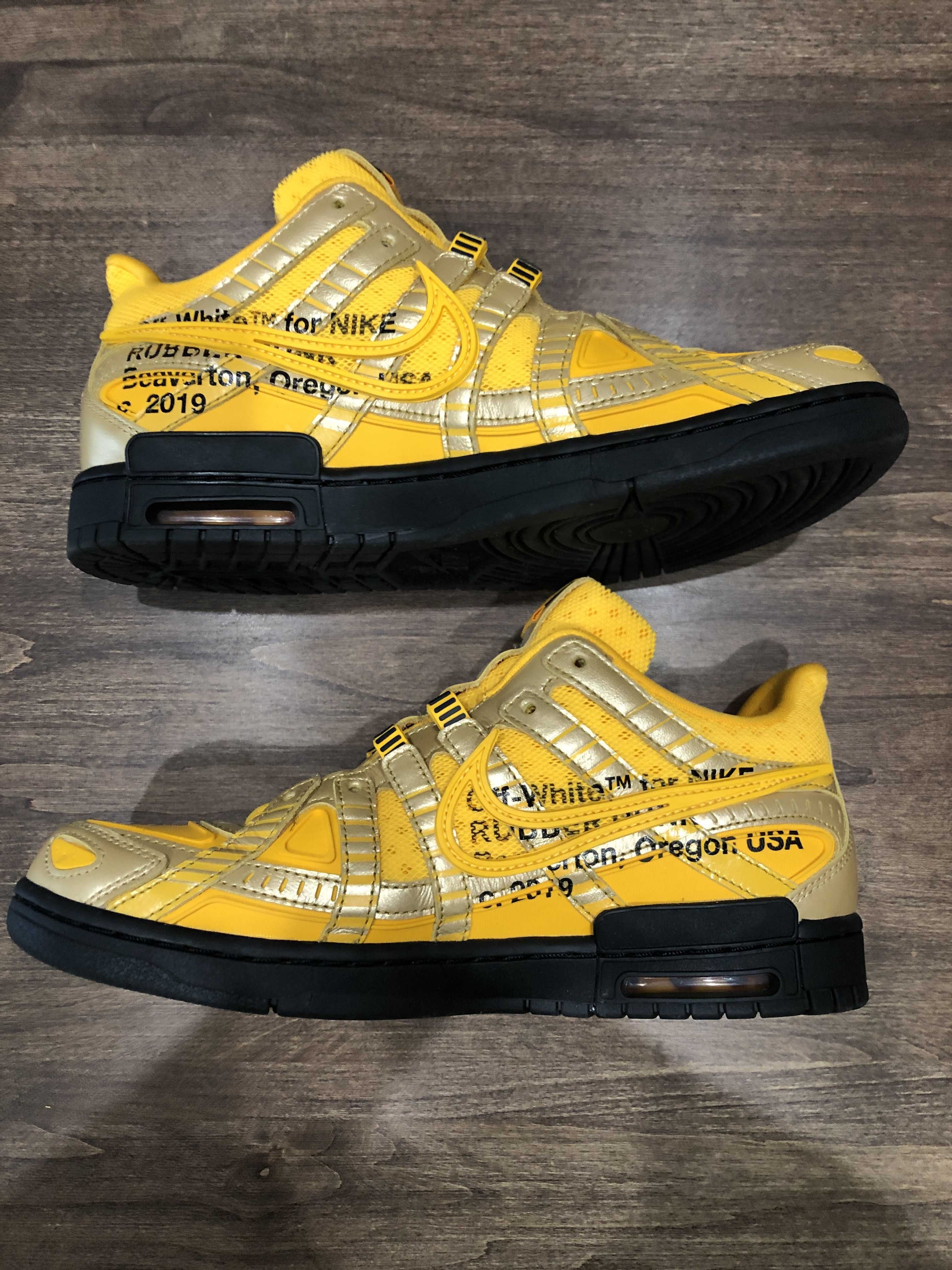 Off-White × Nike Air Rubber Dunk "University Gold" 