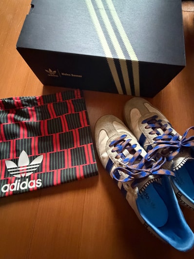 Wales Bonner × adidas Nylon Samba "Wonder Clay/Team Royal Blue/Wonder White"