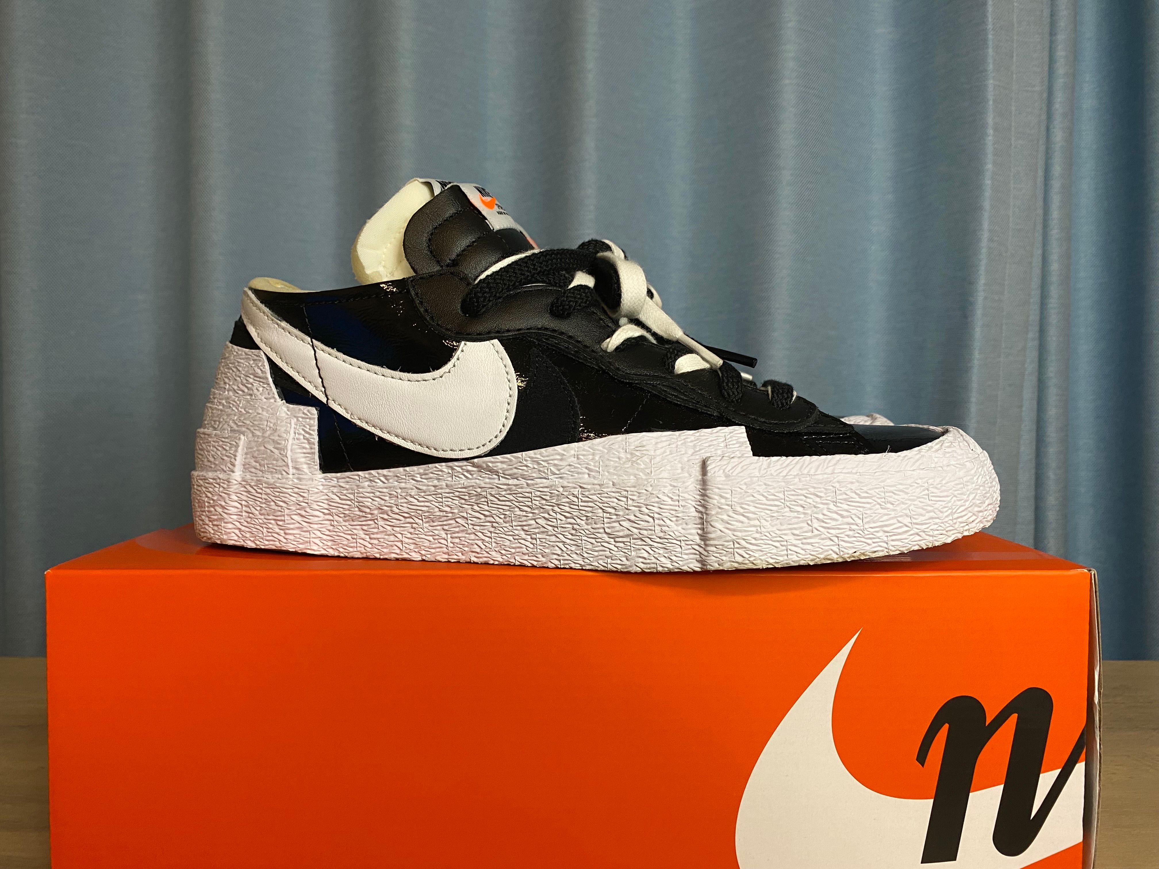 sacai × Nike Blazer Low "Black Patent Leather"