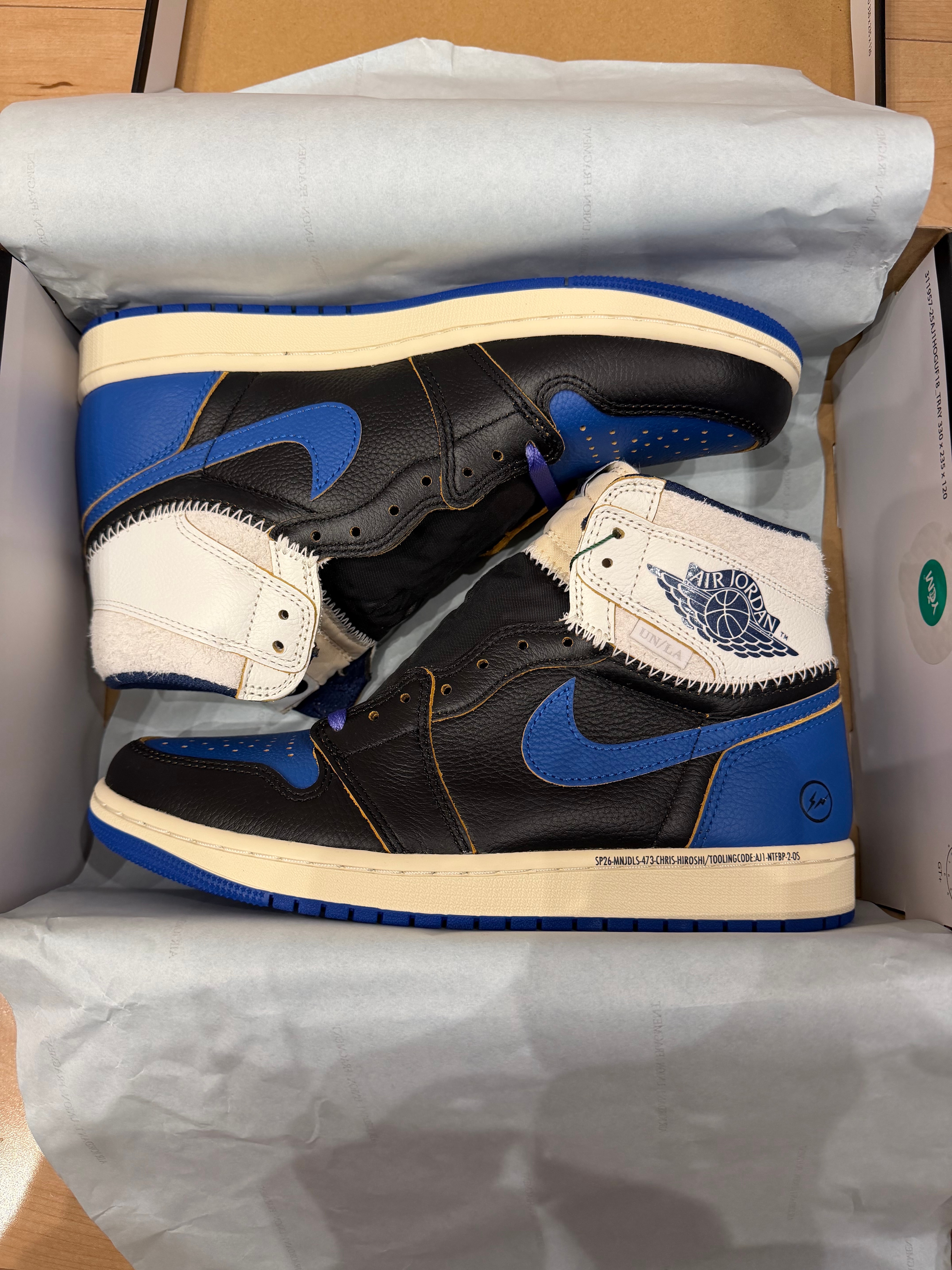 fragment design × UNION × Nike Air Jordan 1 High OG "Sport Royal"