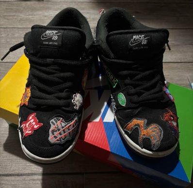 Neck face × Nike SB Dunk Low "Black/White/Multi Color"