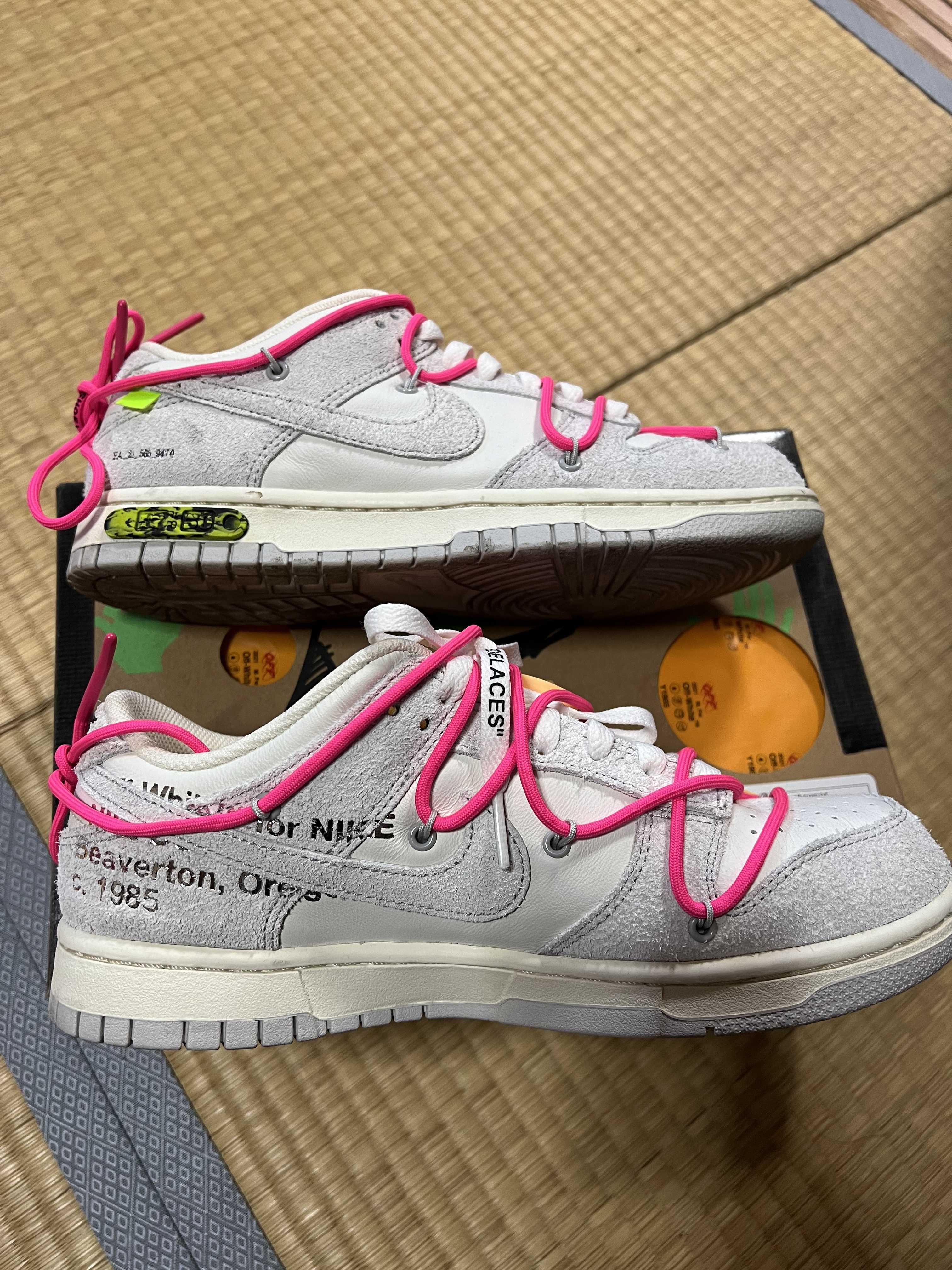 Off-White × Nike Dunk Low "Sail/Neutral Gray/Hyper Pink"