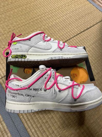 Off-White × Nike Dunk Low "Sail/Neutral Gray/Hyper Pink"