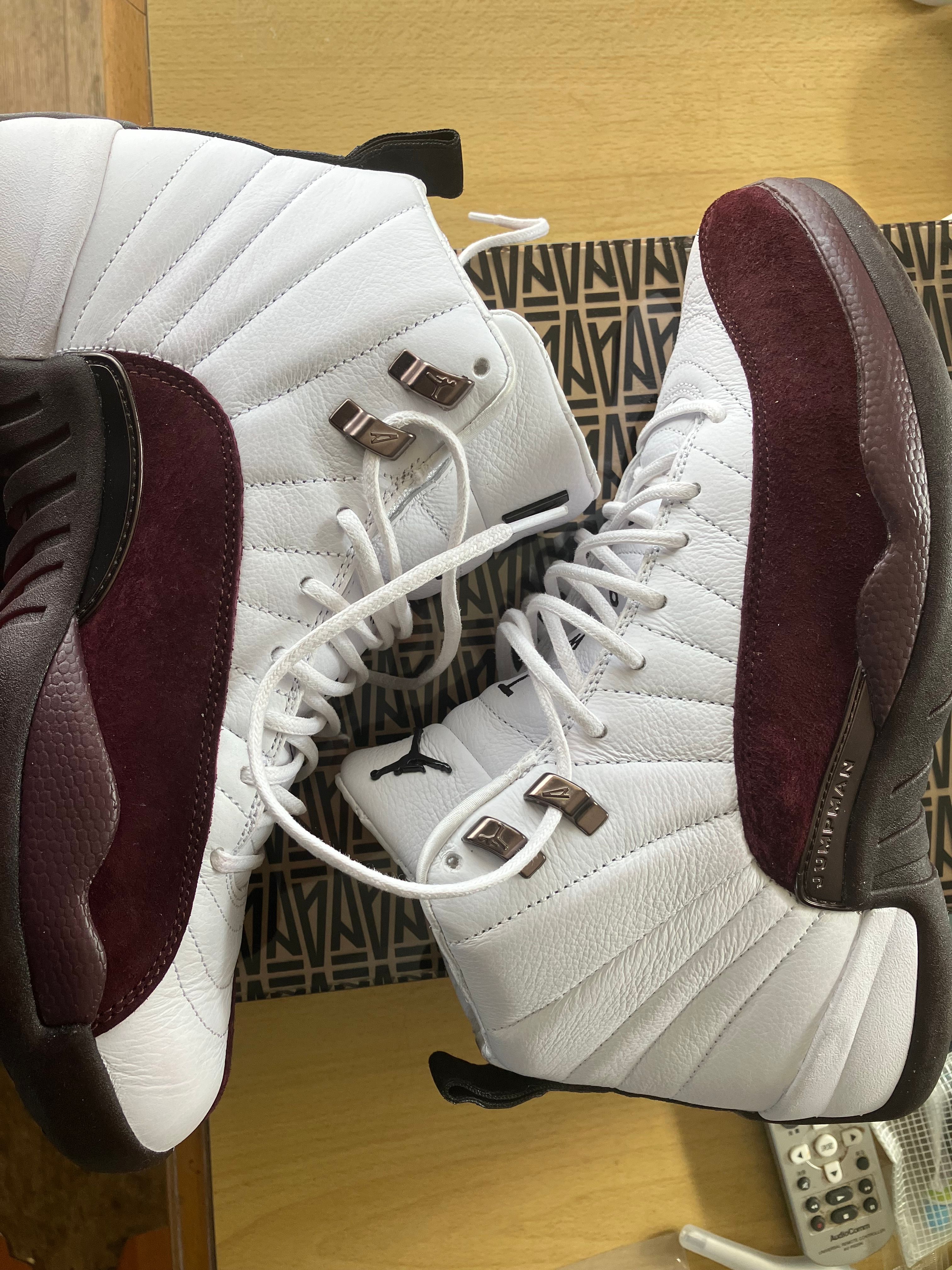 A Ma Maniere × Nike Women's Air Jordan 12 "White and Burgundy Crush"