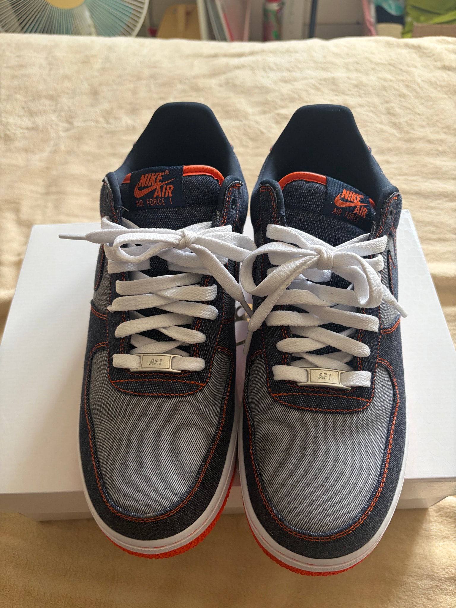 Kobe Bryant × Nike Air Force 1 Low Protro Denim "Obsidian/Safety Orange"