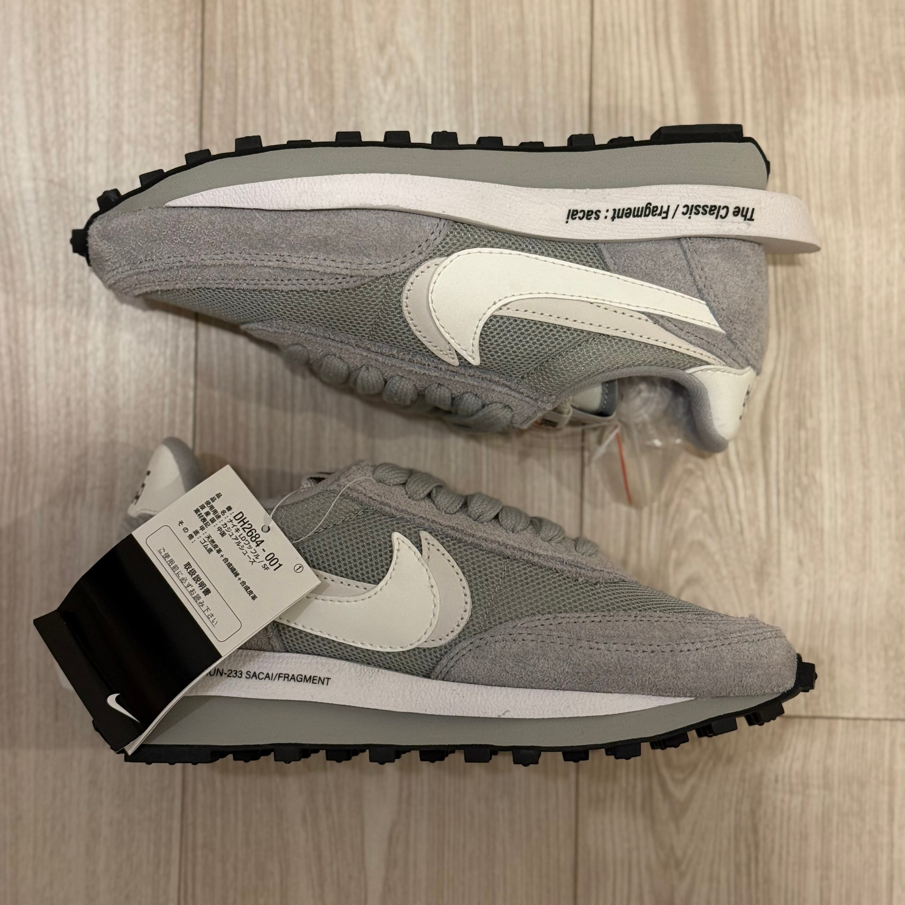 fragment design × sacai × Nike LD Waffle "Light Smoke Grey"