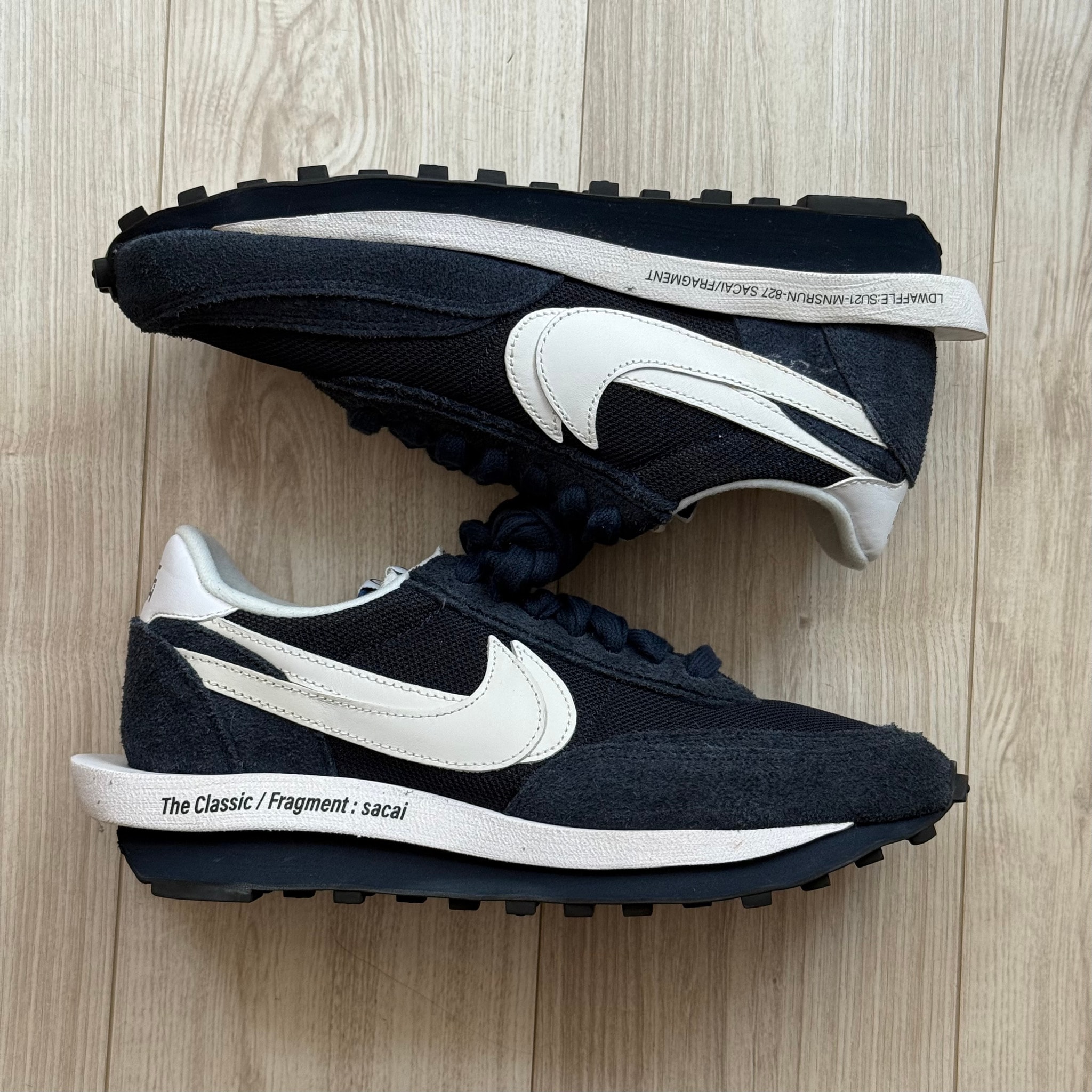 fragment design × sacai × Nike LD Waffle "Blackended Blue"