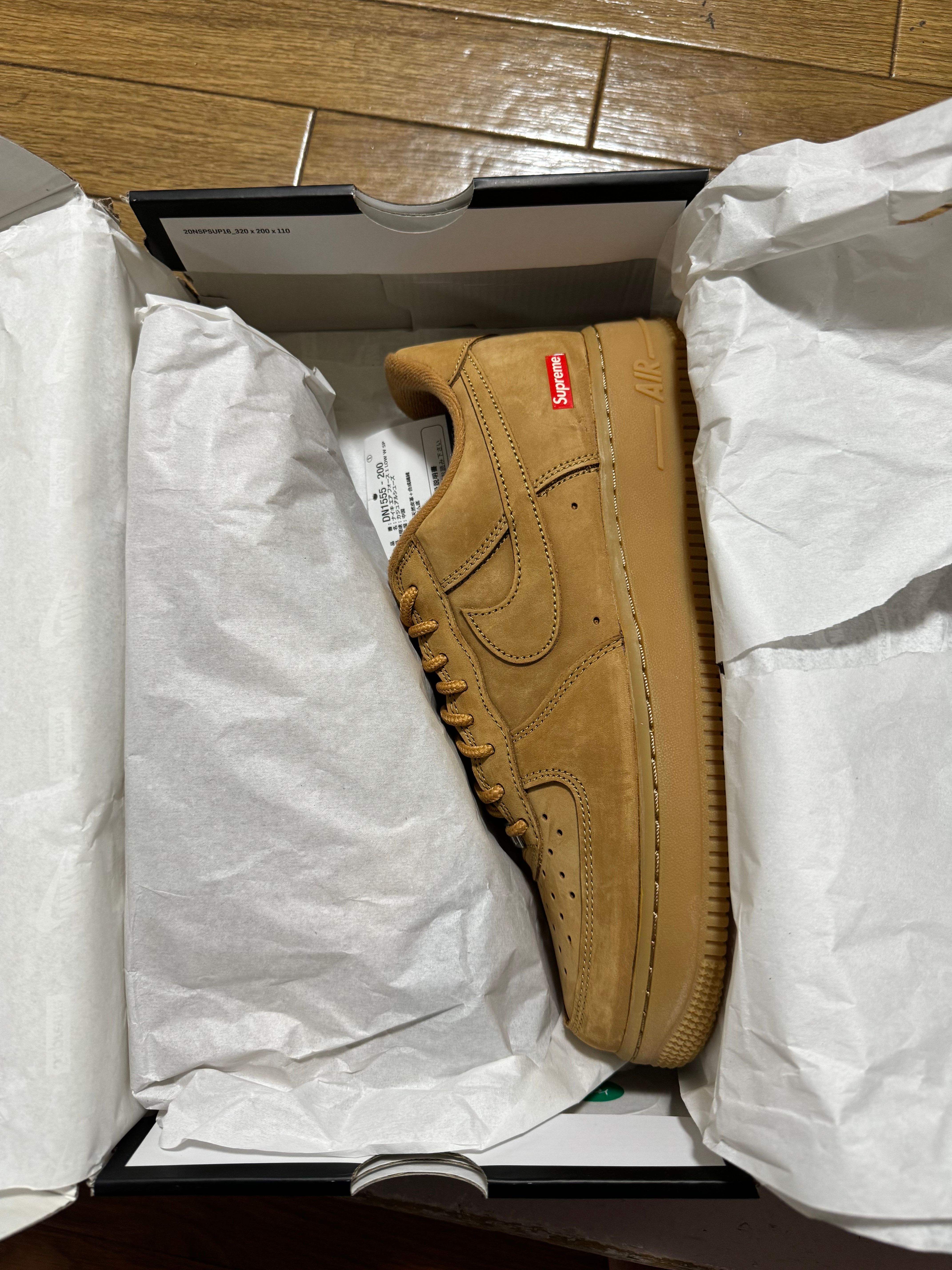 Supreme × Nike Air Force 1 Low "Flax/Wheat"
