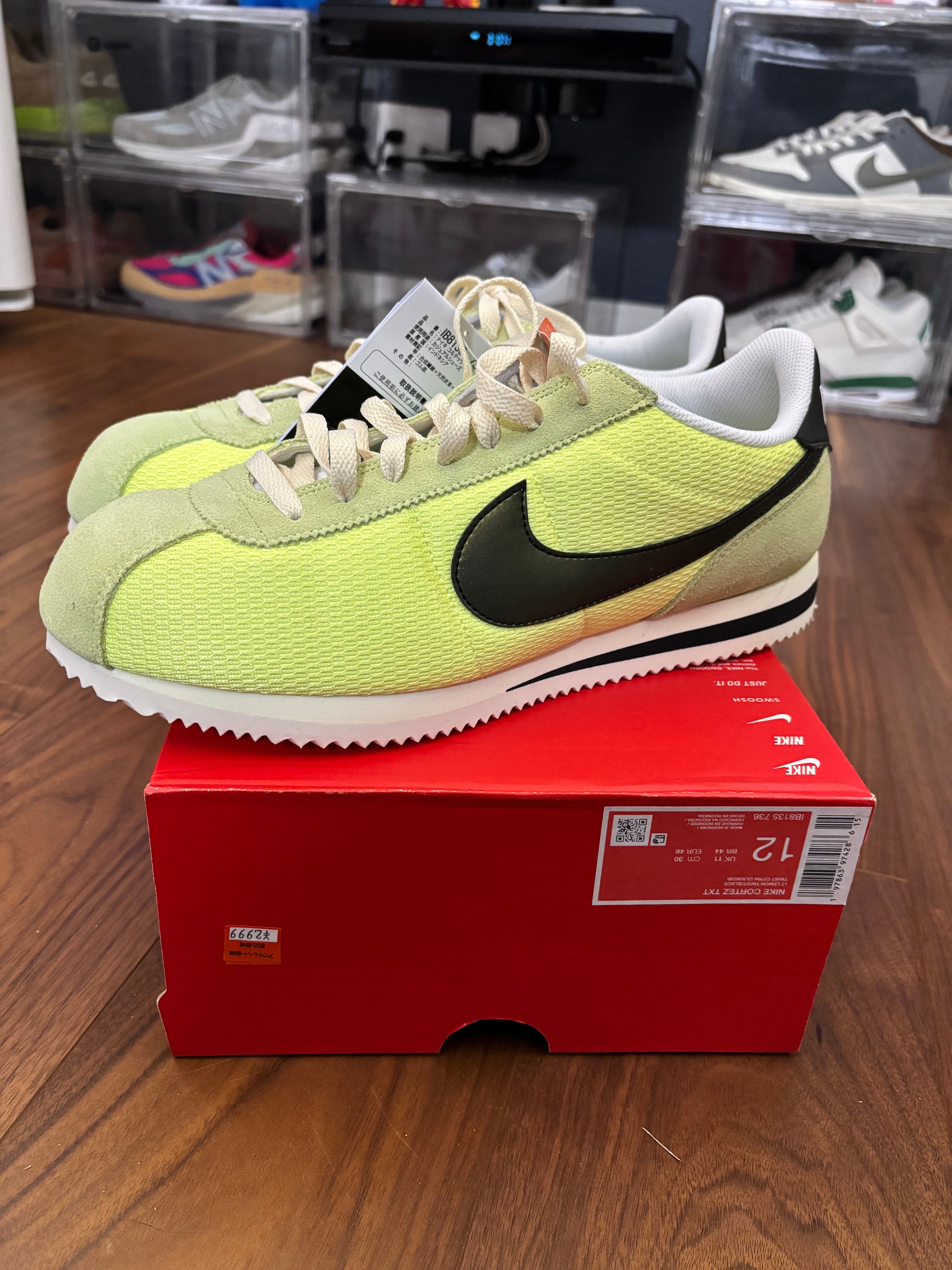 Nike Cortez TXT "Light Lemon Twist/Black/Coconut Milk/White"