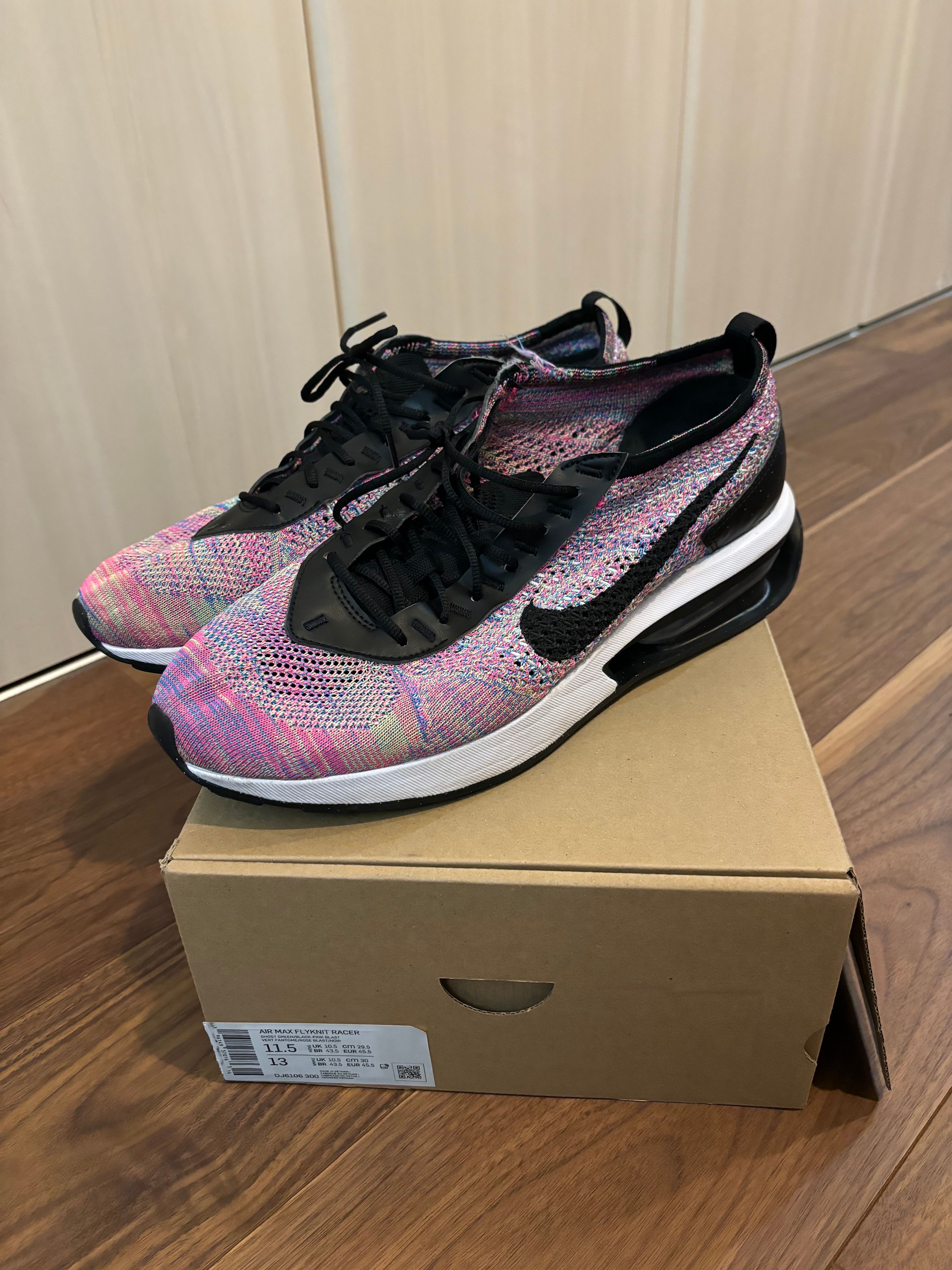 Nike Air Max Flyknit Racer "Ghost Green/Pink Blast/Photo Blue/Black"