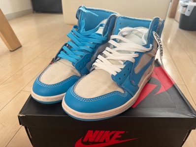 Off-White × Nike Air Jordan 1 High UNC "White/Dark Powder Blue"