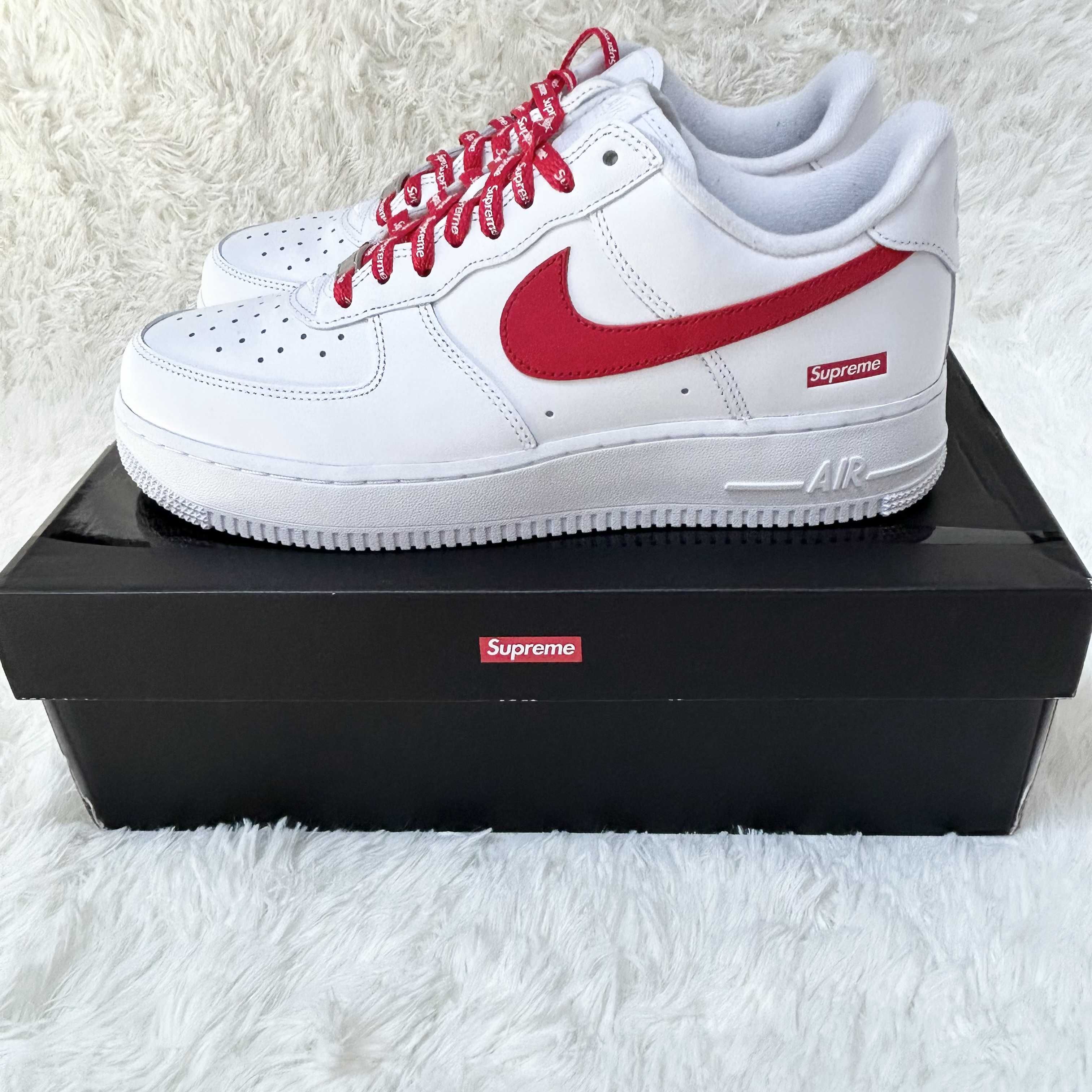 Supreme × Nike Air Force 1 Low China Exclusive "White/Speed Red"