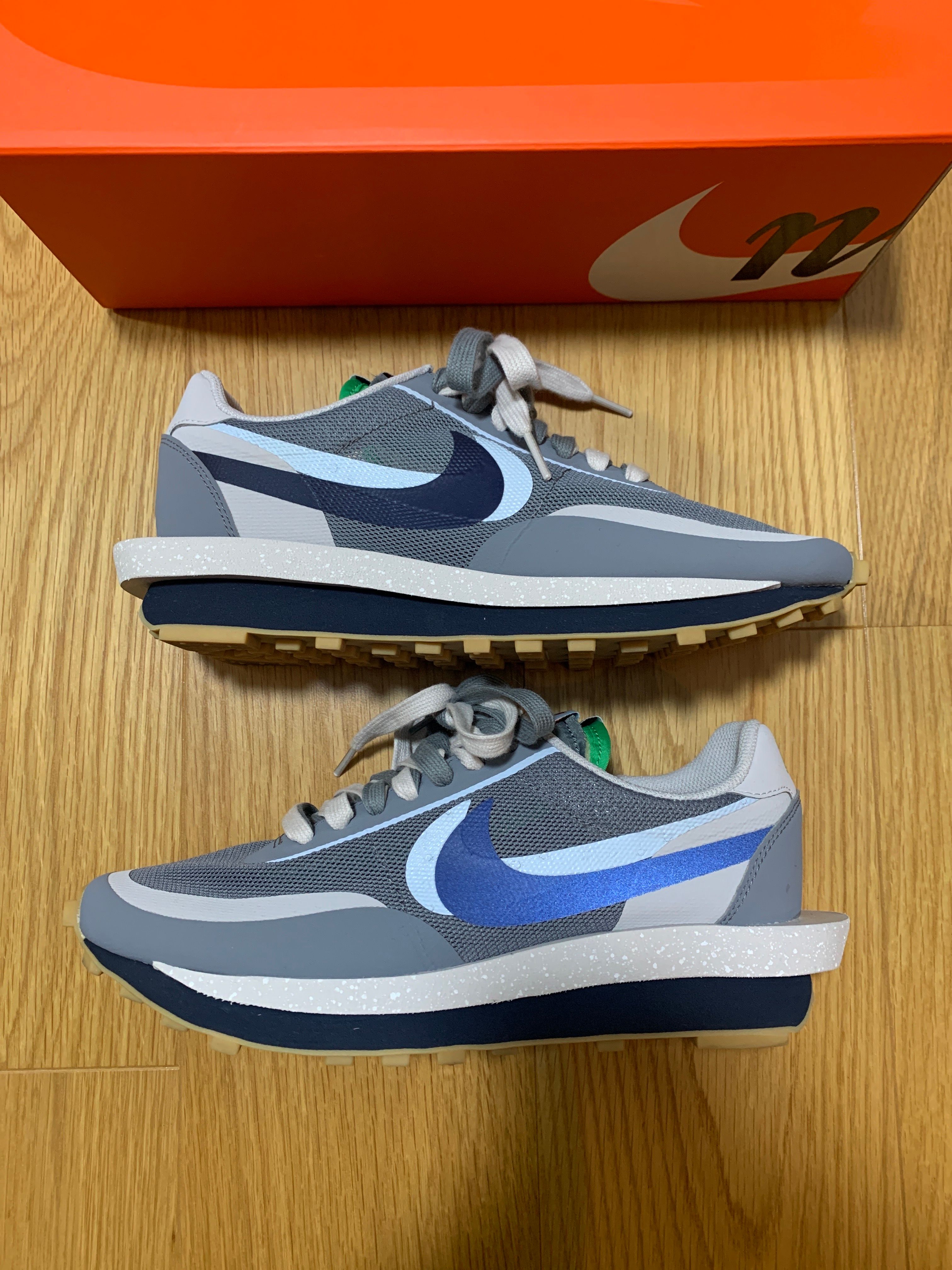 CLOT × Sacai × Nike LD Waffle "Grey Obsidian/Cool Grey"