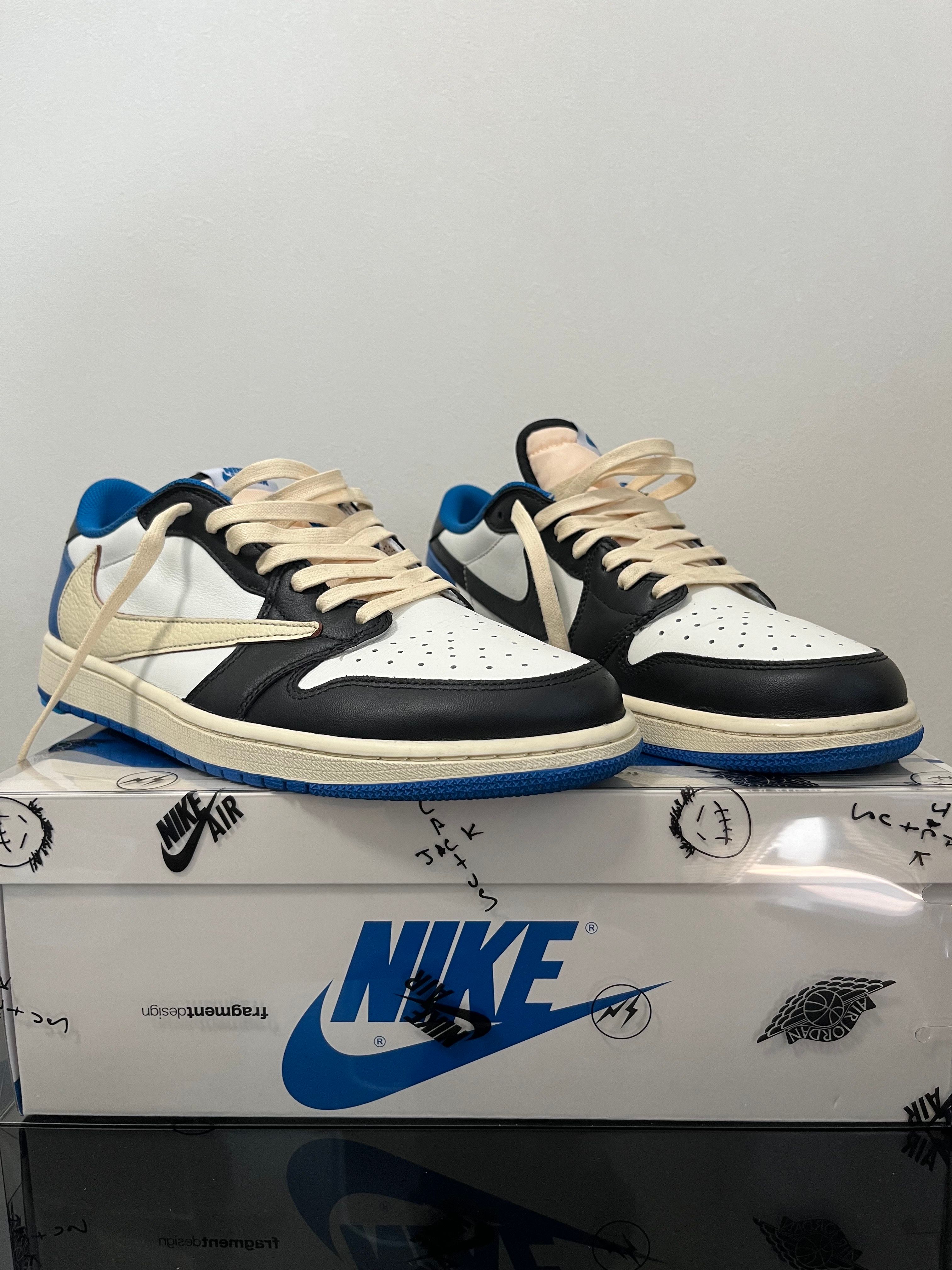 Travis Scott × fragment design × Nike Air Jordan 1 Low OG SP "Military Blue"