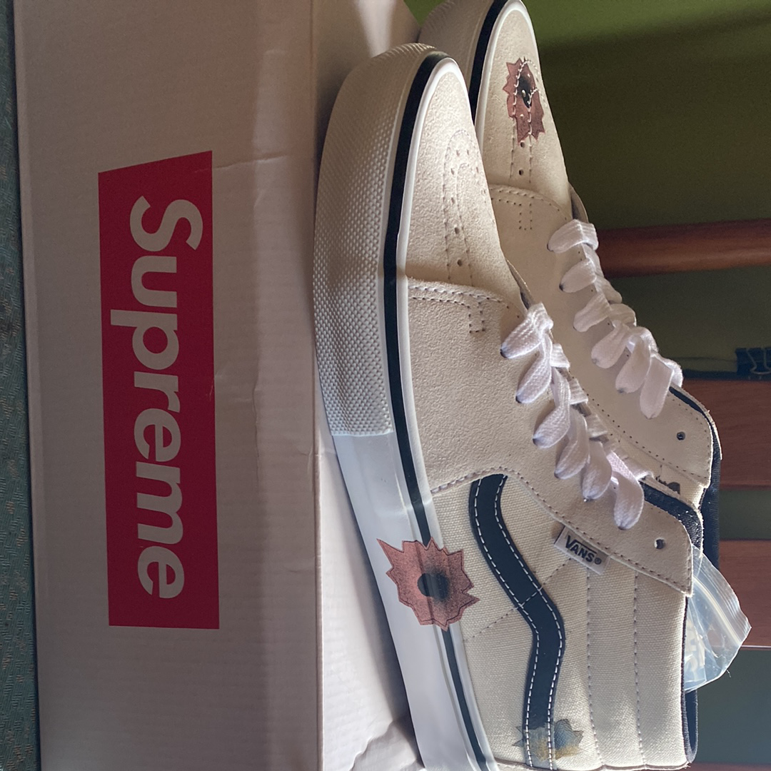 Nate Lowman × Supreme × Vans Skate Grosso Mid "Bullet Hole/Natural" (Japan Exclusive) (25SS Week9)