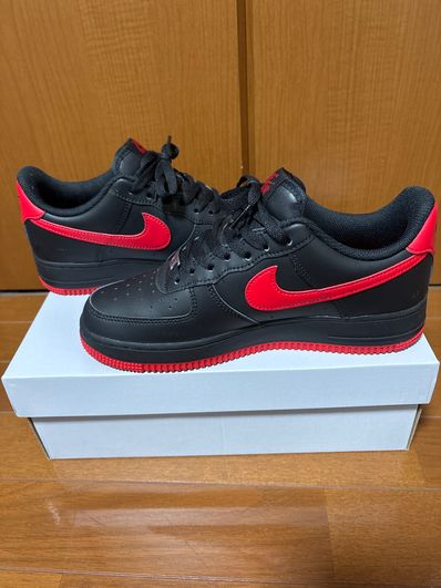 Nike Air Force 1 Low "Black/Black/University Red"