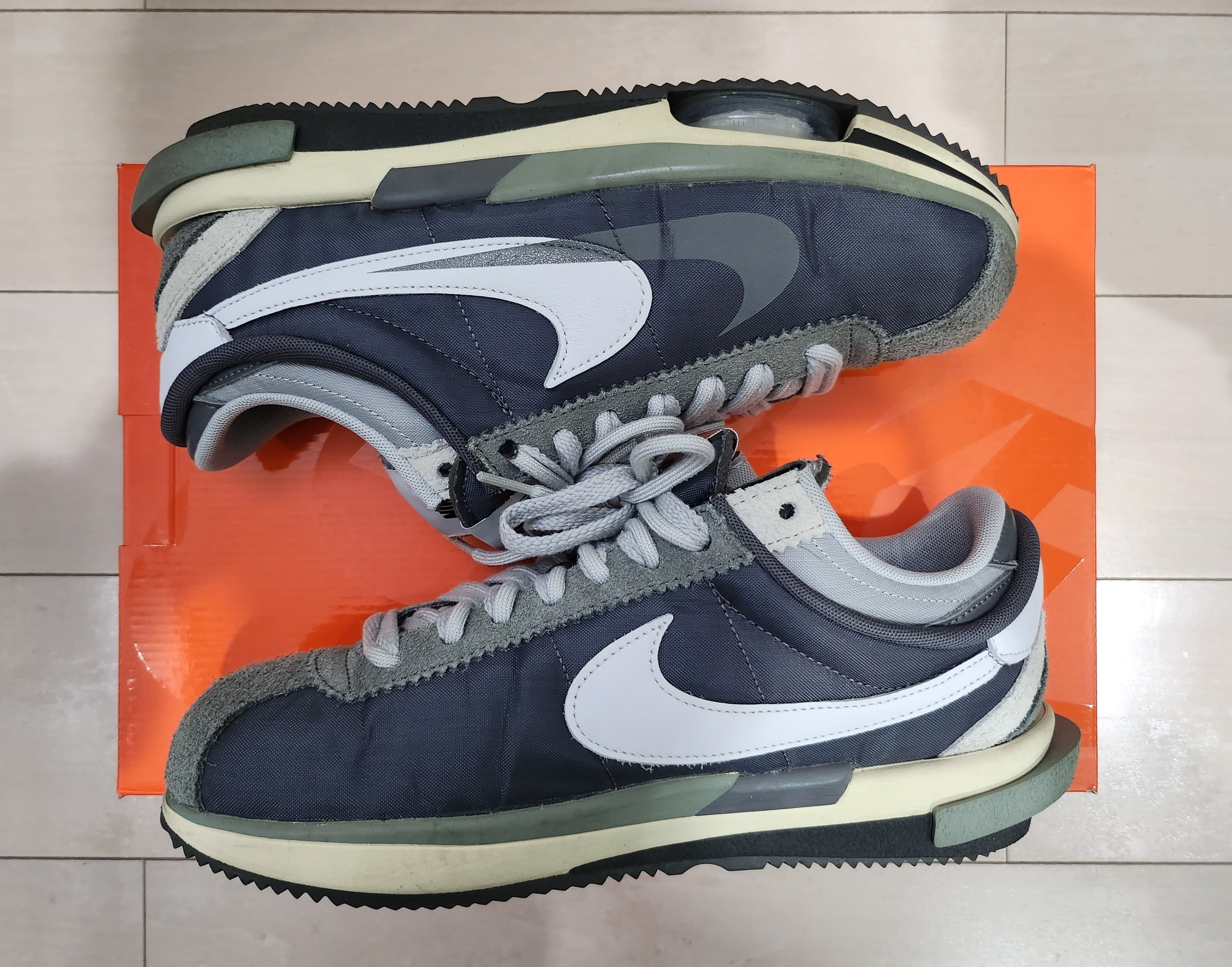 sacai × Nike Zoom Cortez "Iron Grey"