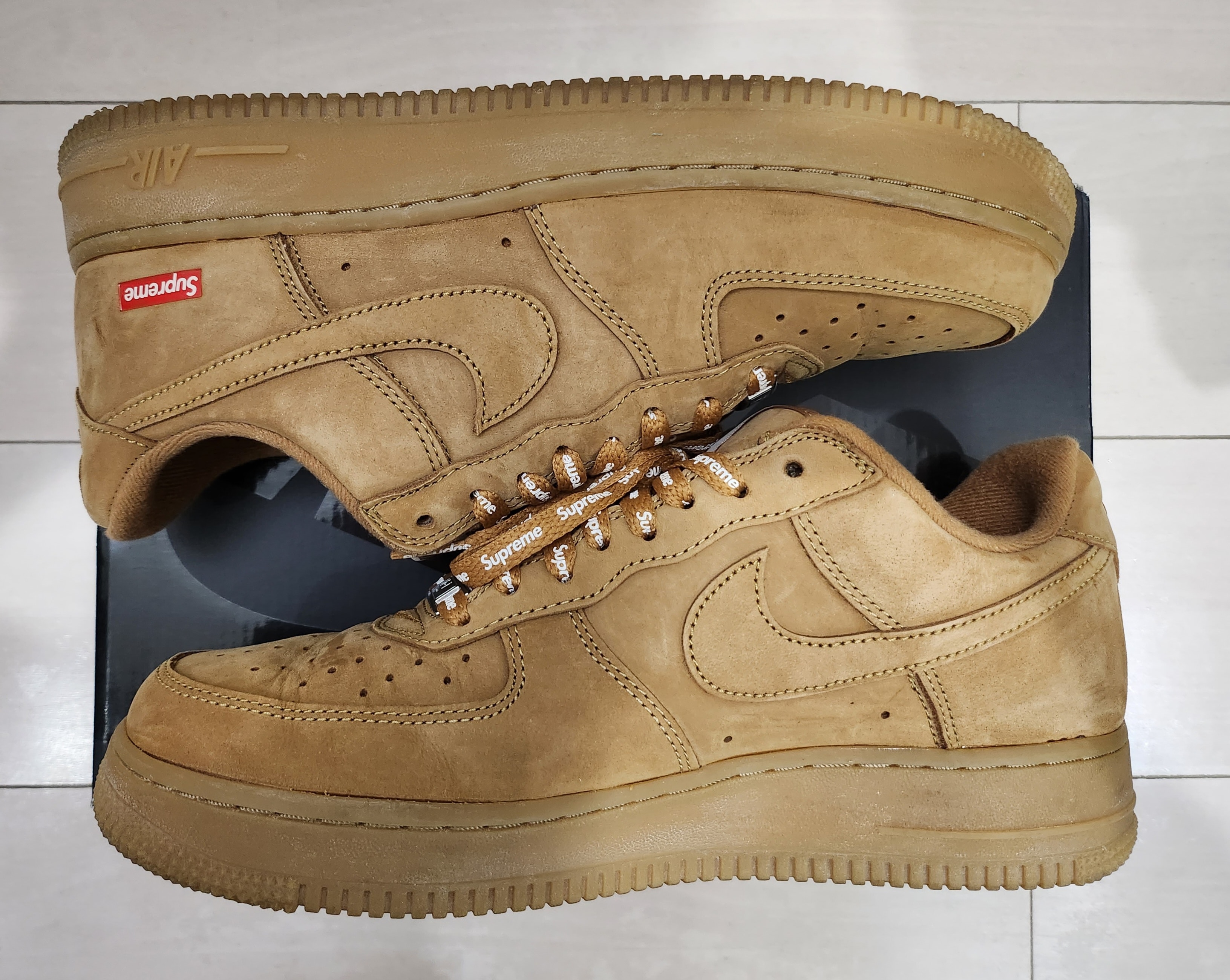 Supreme × Nike Air Force 1 Low "Flax/Wheat"