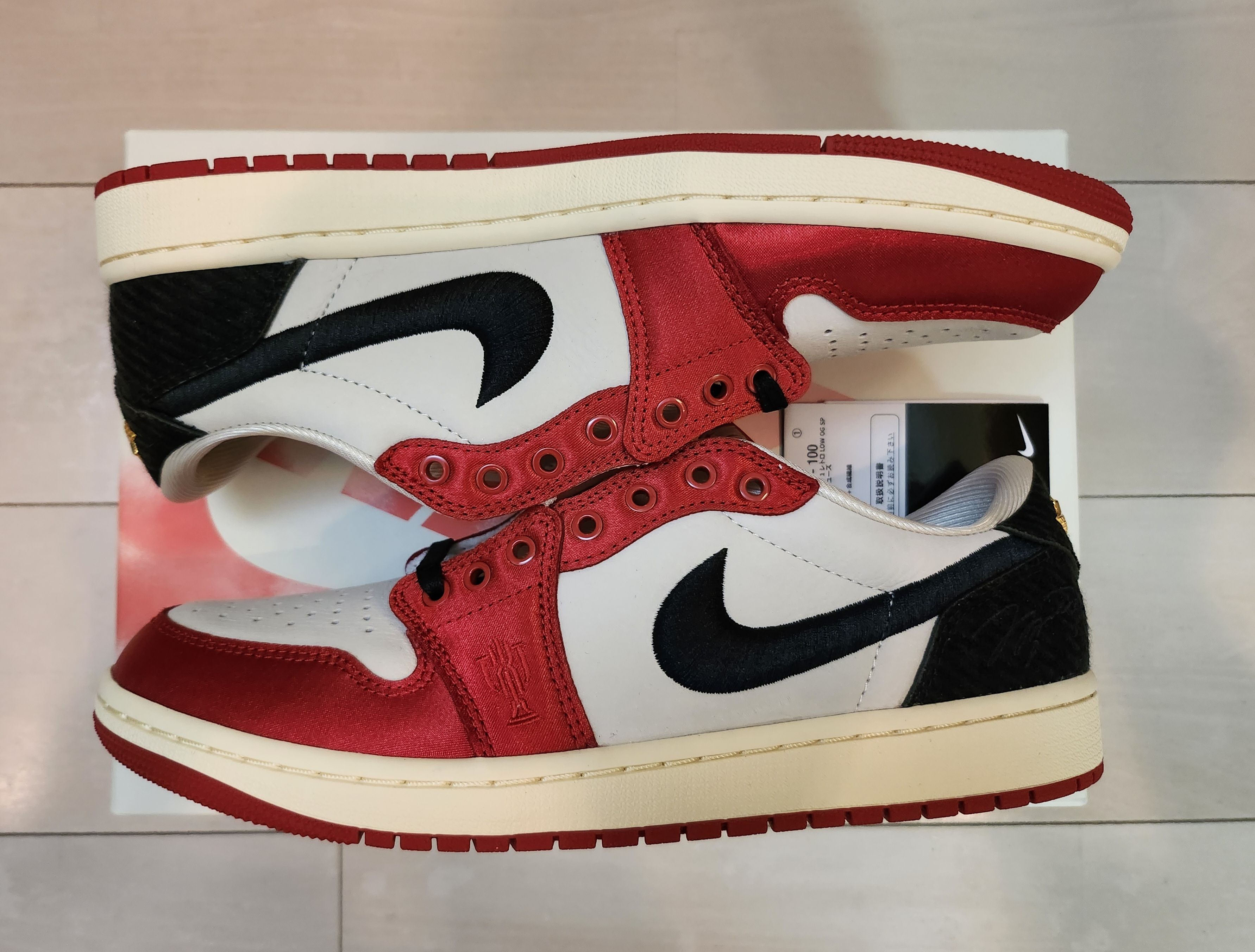 Trophy Room × Nike Air Jordan 1 Low OG "Sail and Varsity Red"