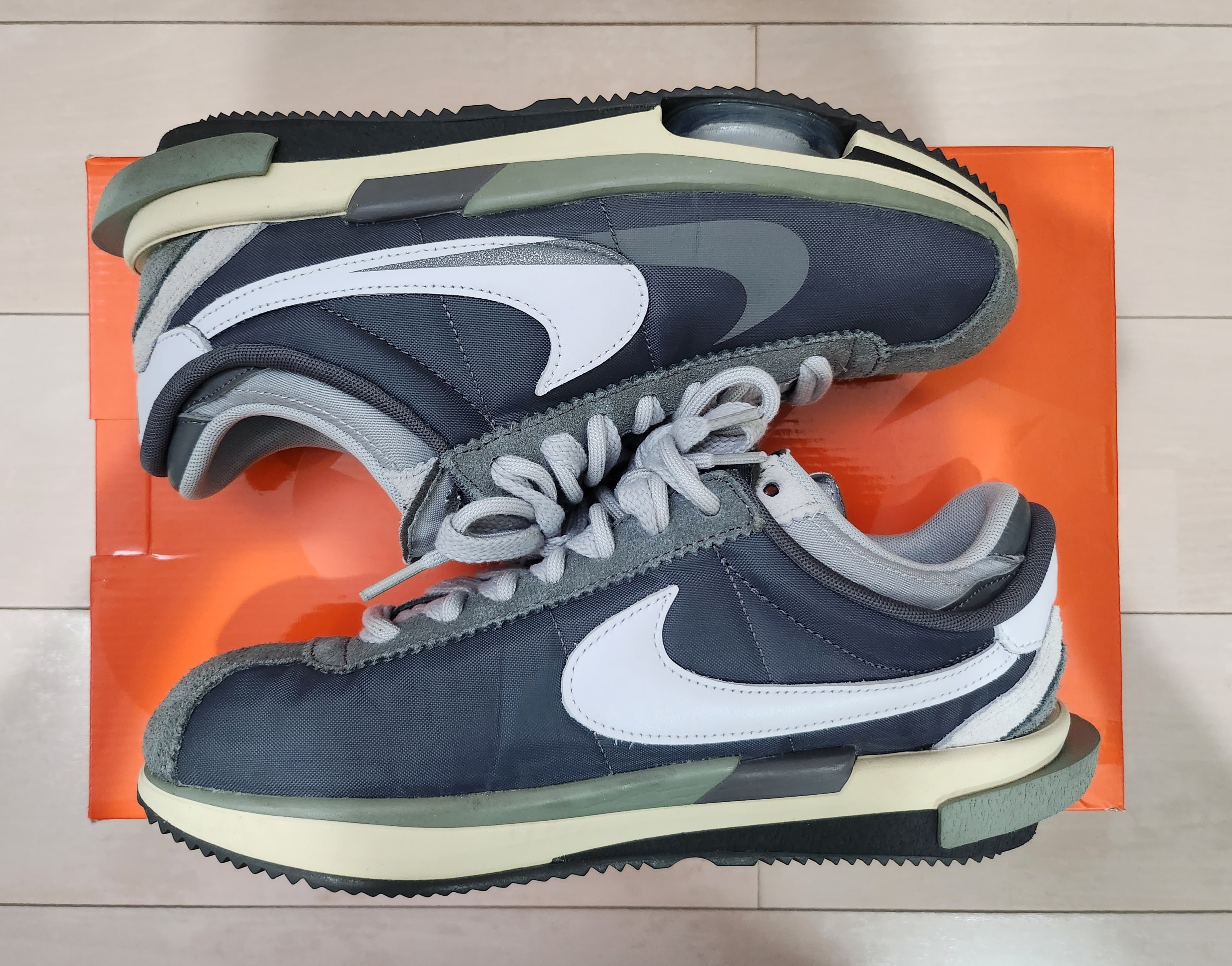 sacai × Nike Zoom Cortez "Iron Grey"