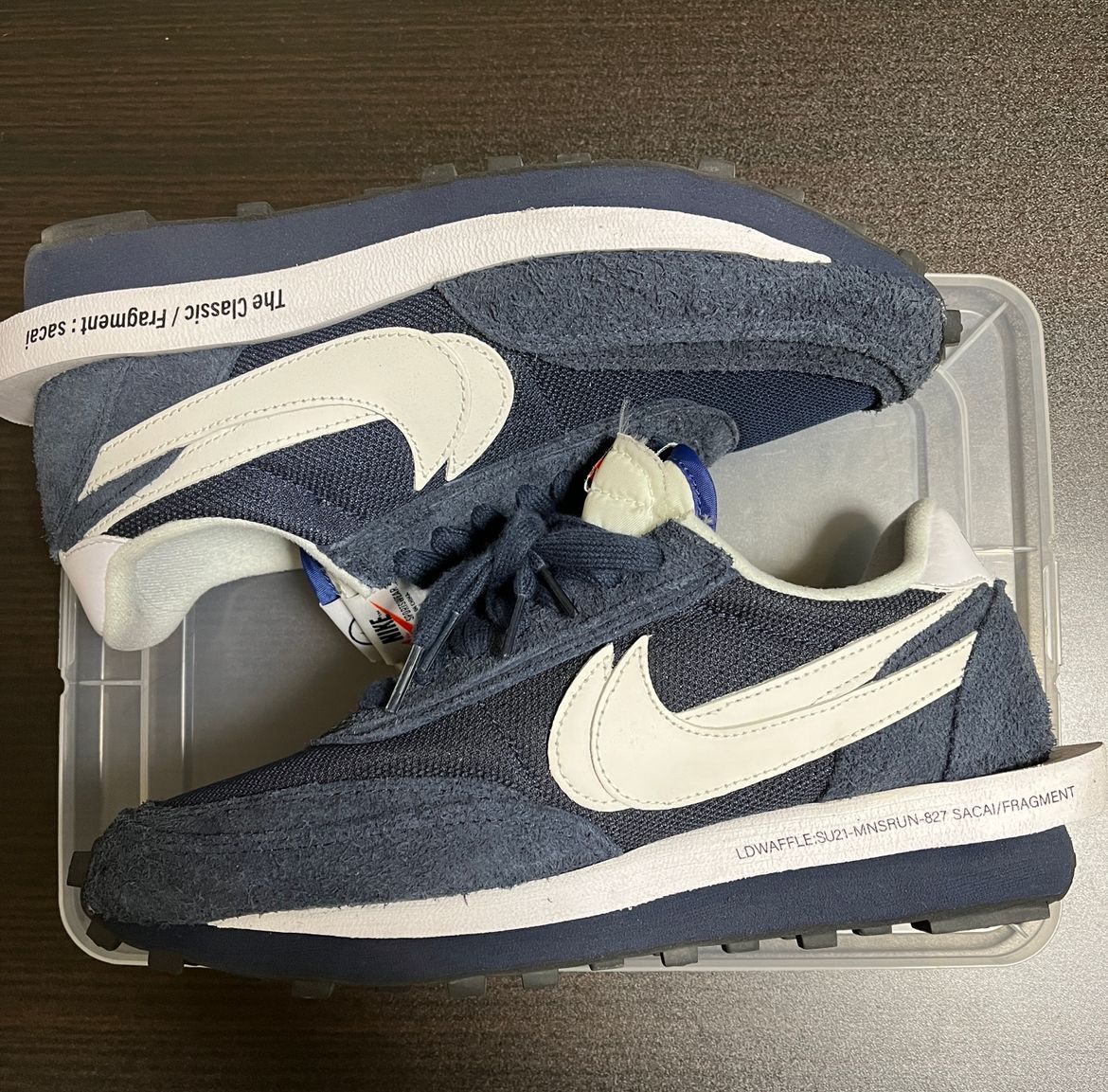 Fragment × sacai × Nike LD Waffle "Blackended Blue"