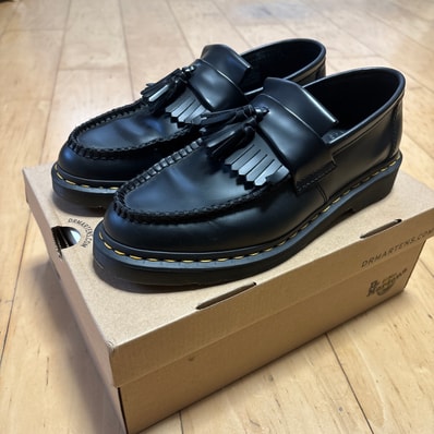 Dr.Martens Adrian Yellow Stitch Loafers "Black"