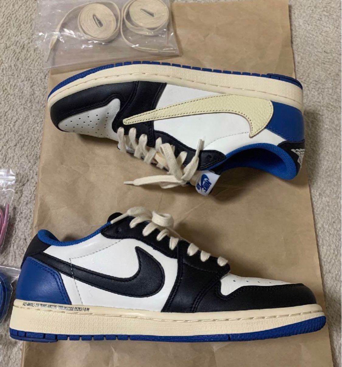 Travis Scott × fragment design × Nike Air Jordan 1 Low OG SP "Military Blue"