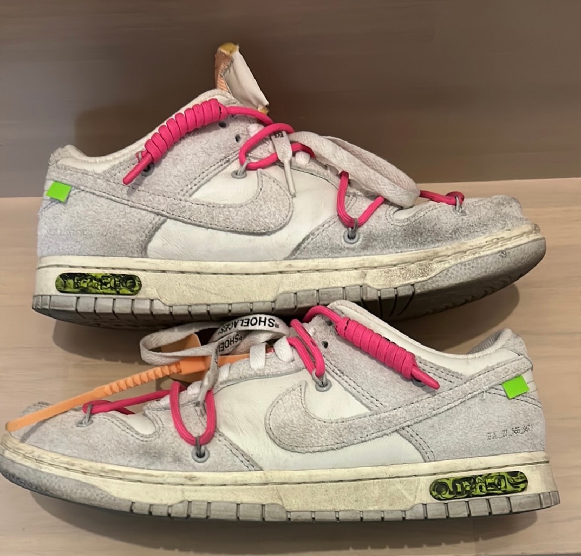 Off-White × Nike Dunk Low "Sail/Neutral Gray/Hyper Pink"