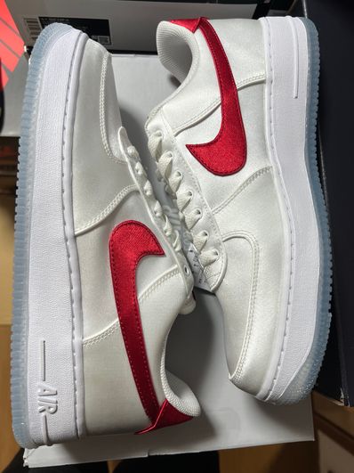 Nike Air Force 1 Low Satin "White/Red"