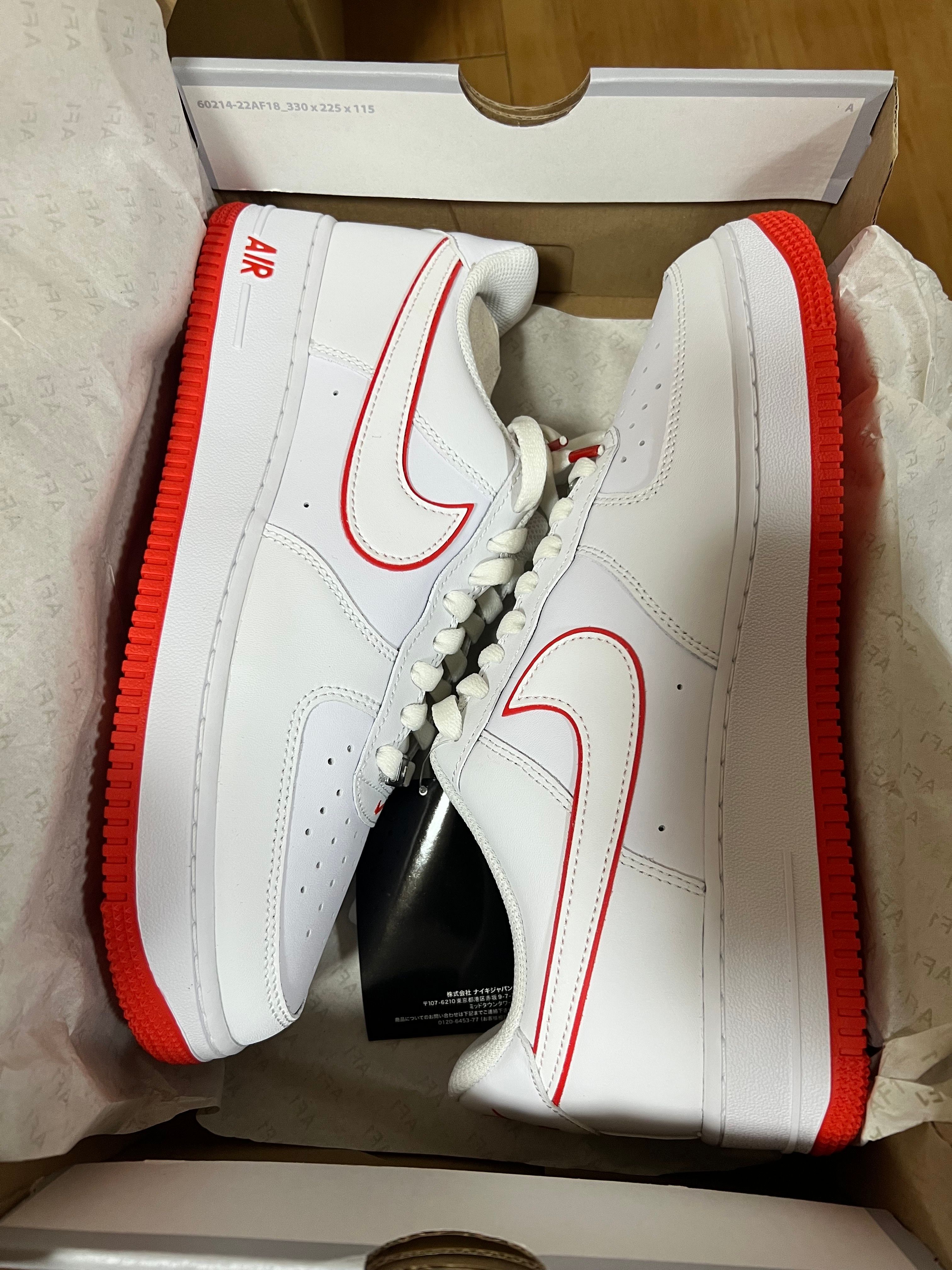 Nike Air Force 1 Low "White and Picante Red"