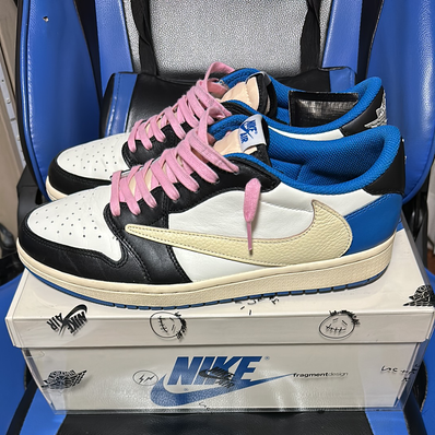 Travis Scott × fragment design × Nike Air Jordan 1 Low OG SP "Military Blue"