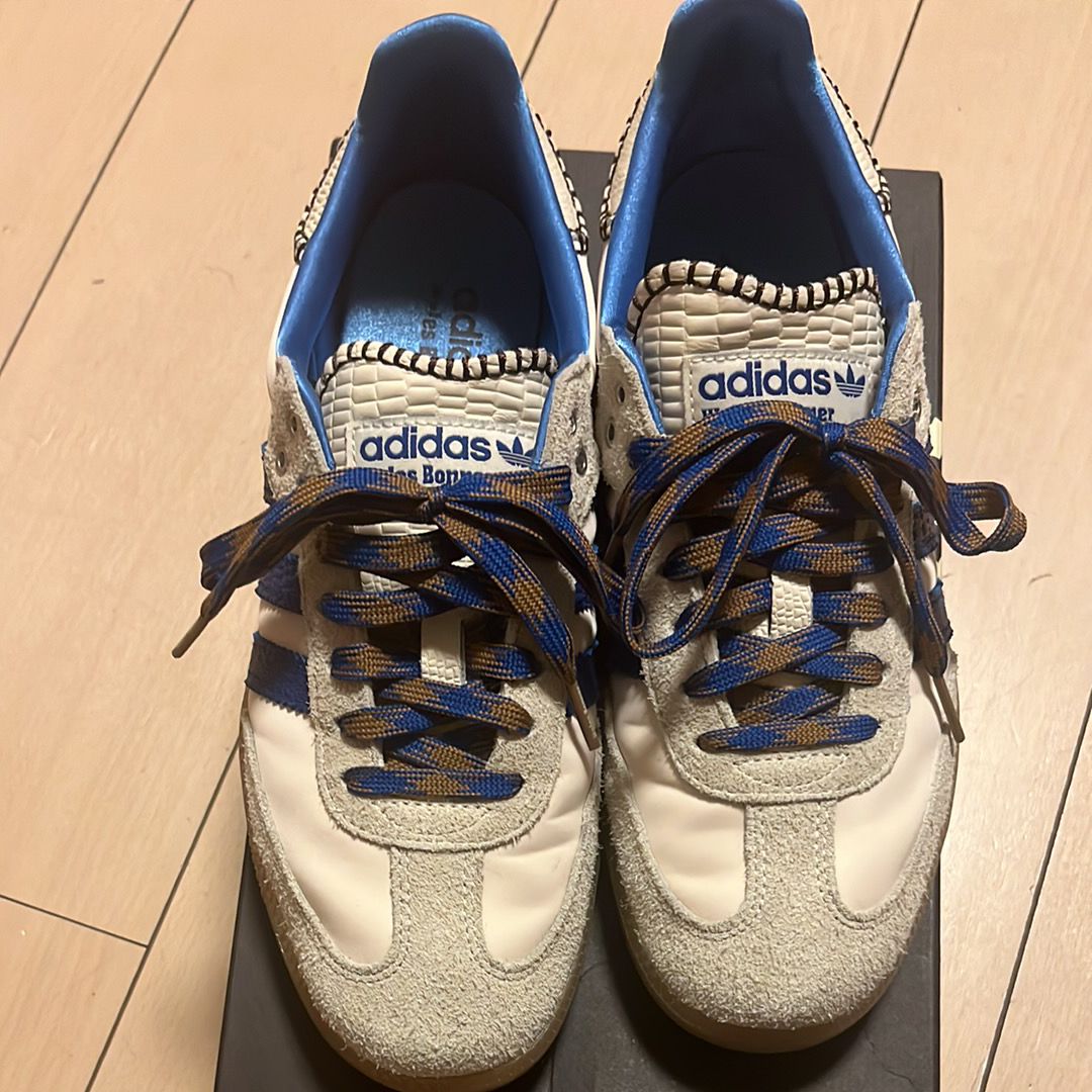 Wales Bonner × adidas Nylon Samba "Wonder Clay/Team Royal Blue/Wonder White"