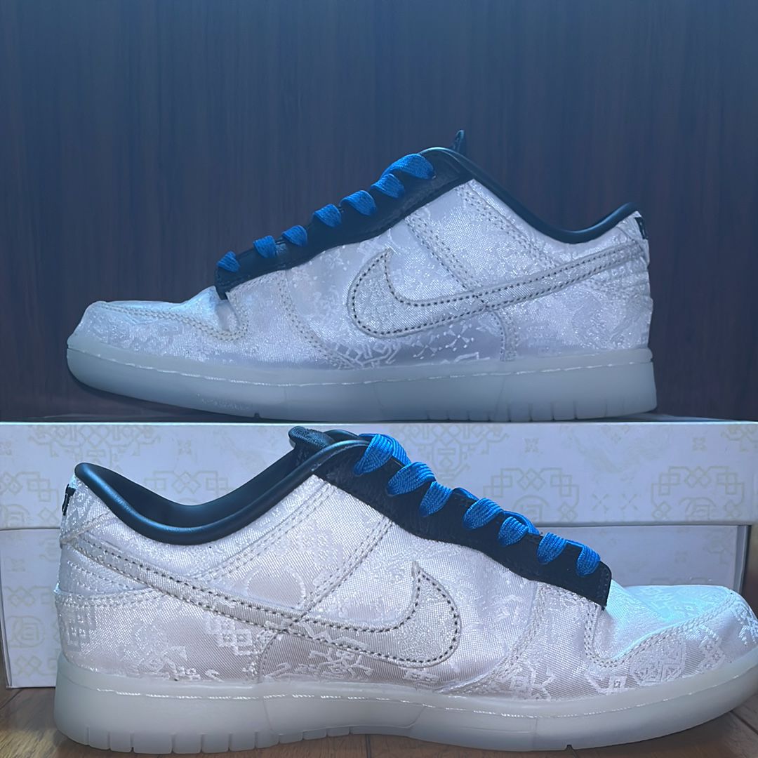 CLOT × Fragment × Nike Dunk Low "Black and White"