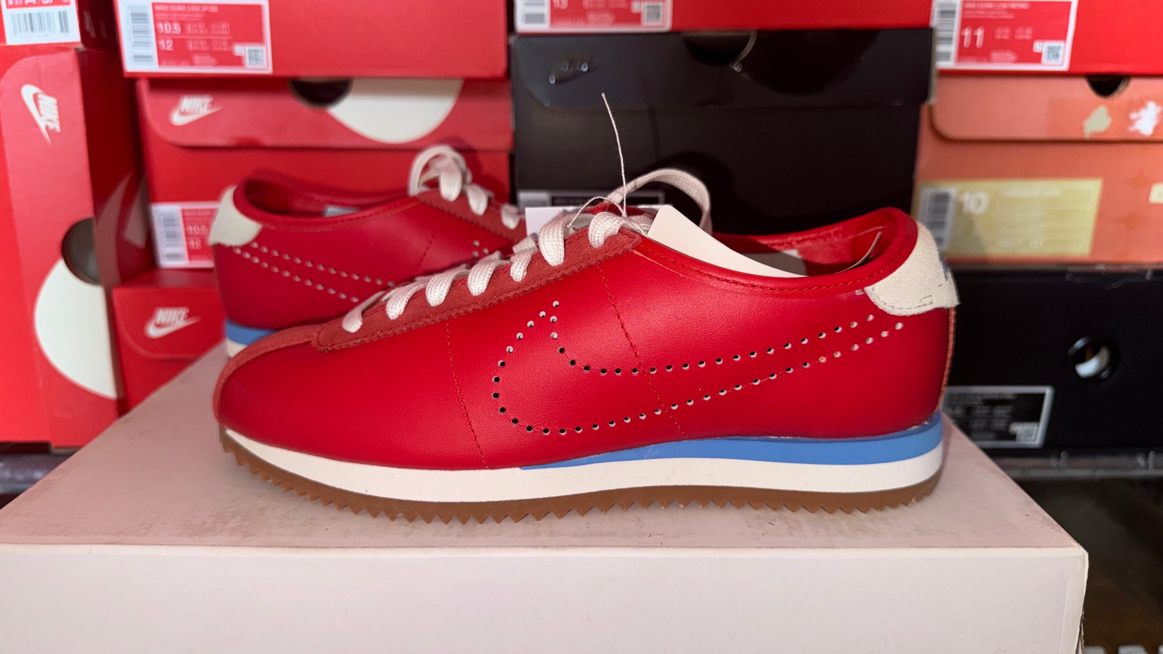Nike Women's Cortez Leather "University Red/Summit White/Gum Medium Brown/University Blue"