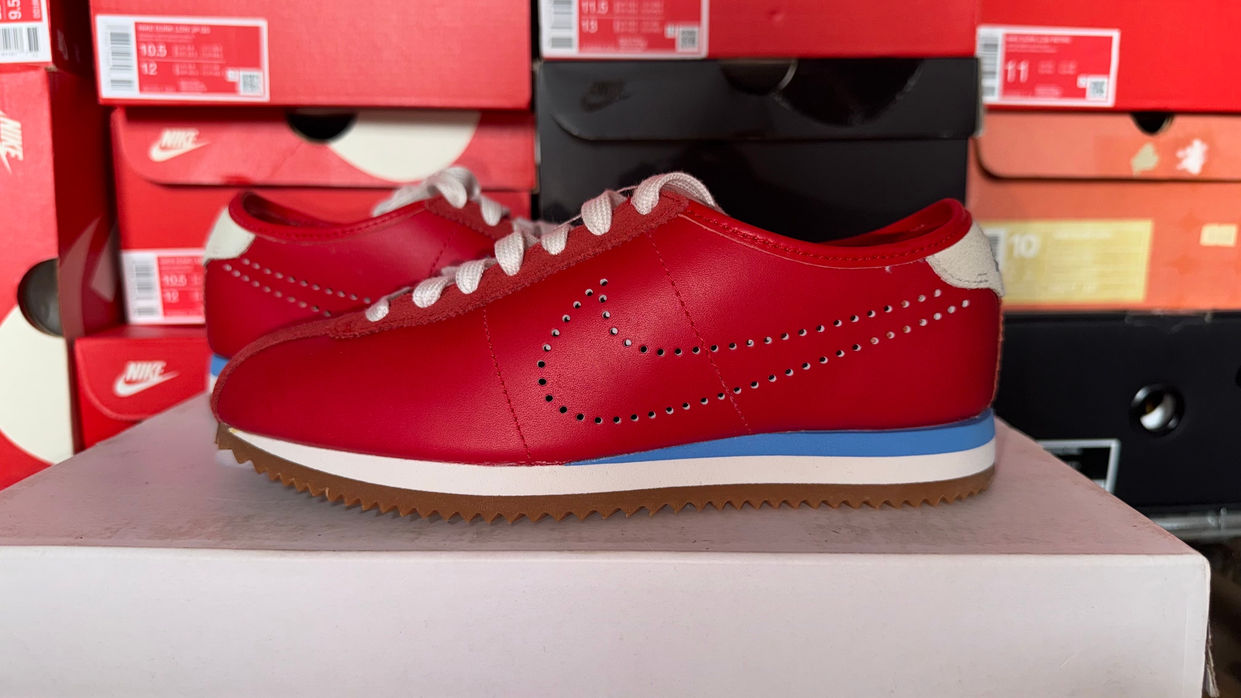Nike Women's Cortez Leather "University Red/Summit White/Gum Medium Brown/University Blue"
