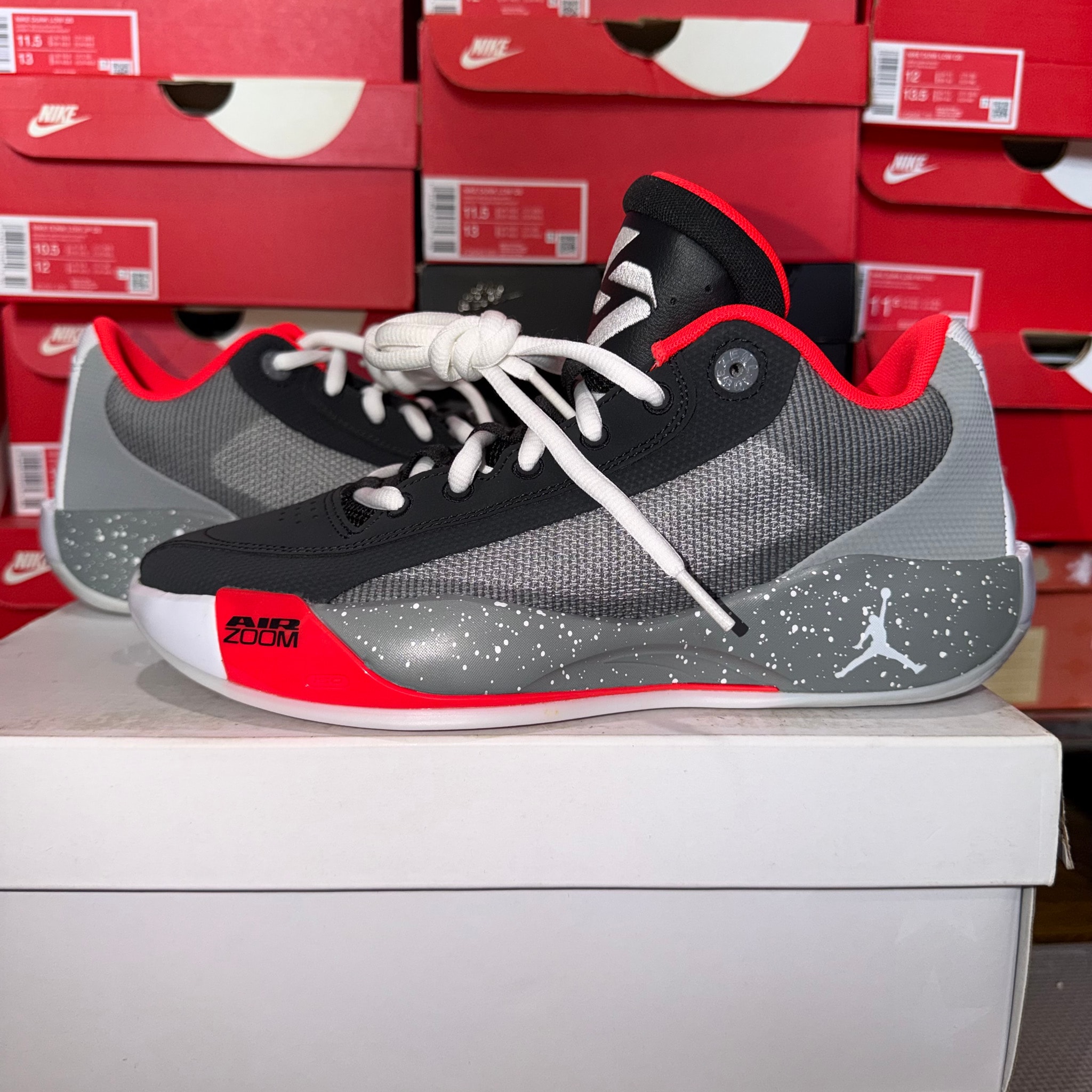 Nike Jordan Luka 77 "Off Noir/Particle Grey/Bright Crimson/White" (HF0806-005/HF0819-005)
