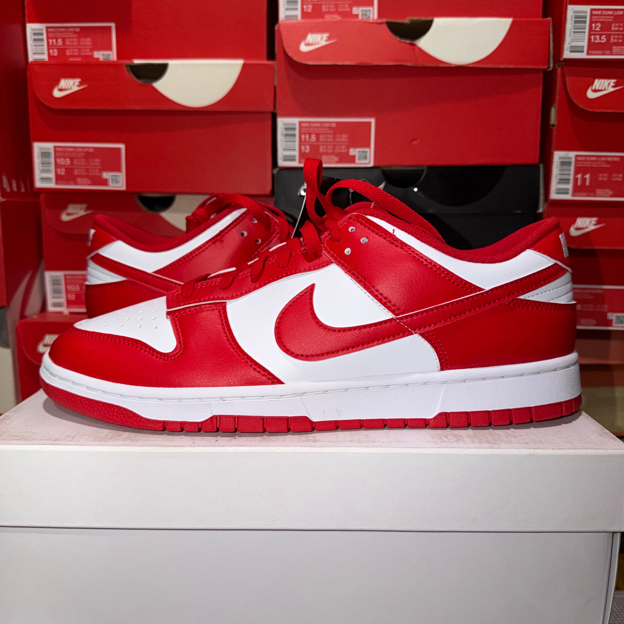 Nike Dunk Low Retro "White/White/UniversityRed"