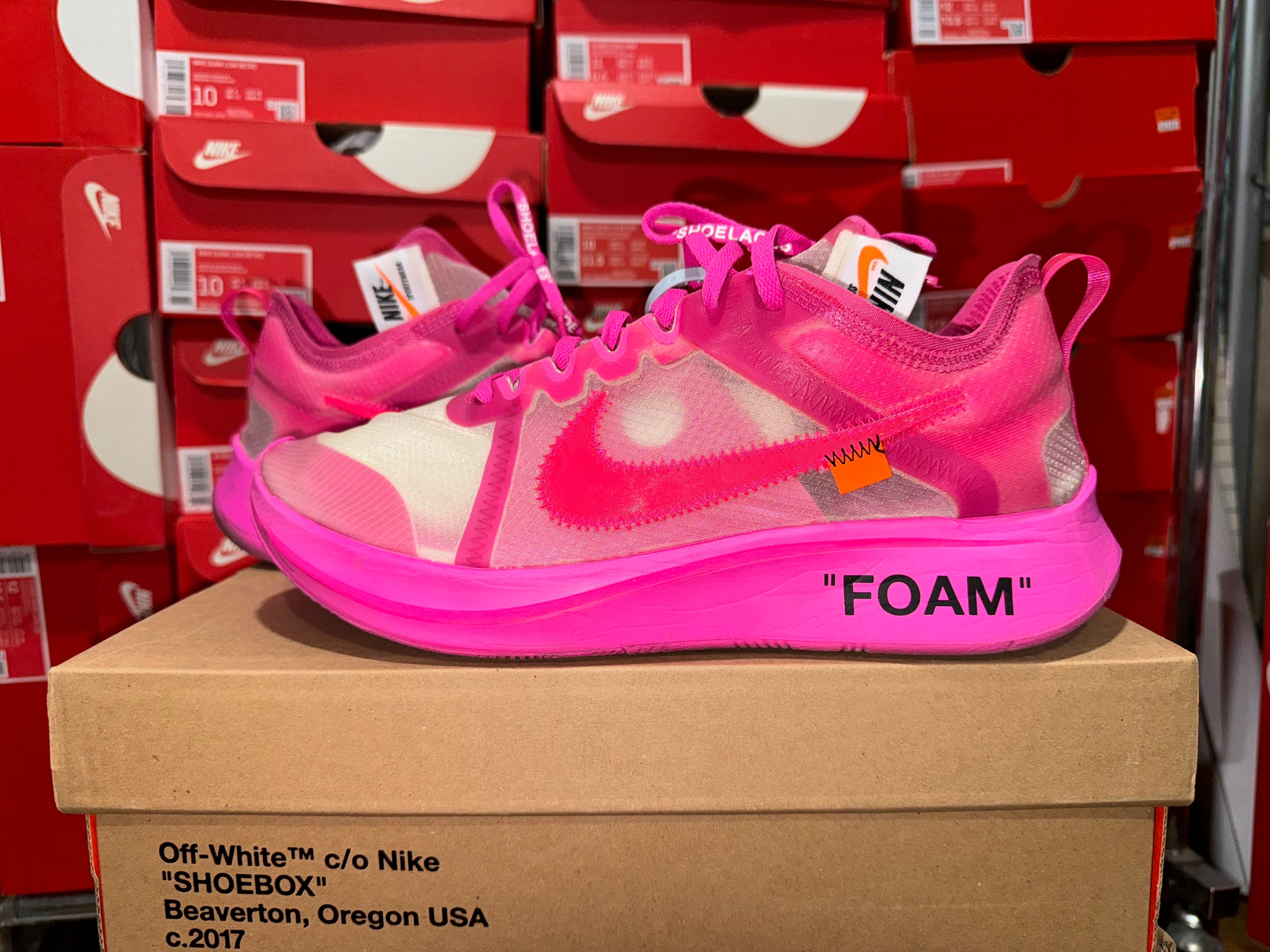Off-White × Nike Zoom Fly "Pink"