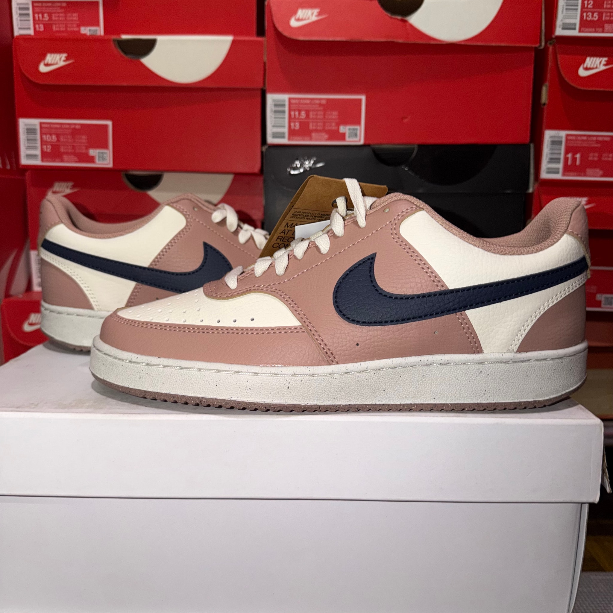 Nike Women's Court Vision Low Next Nature "Particle Pink/Midnight Navy"